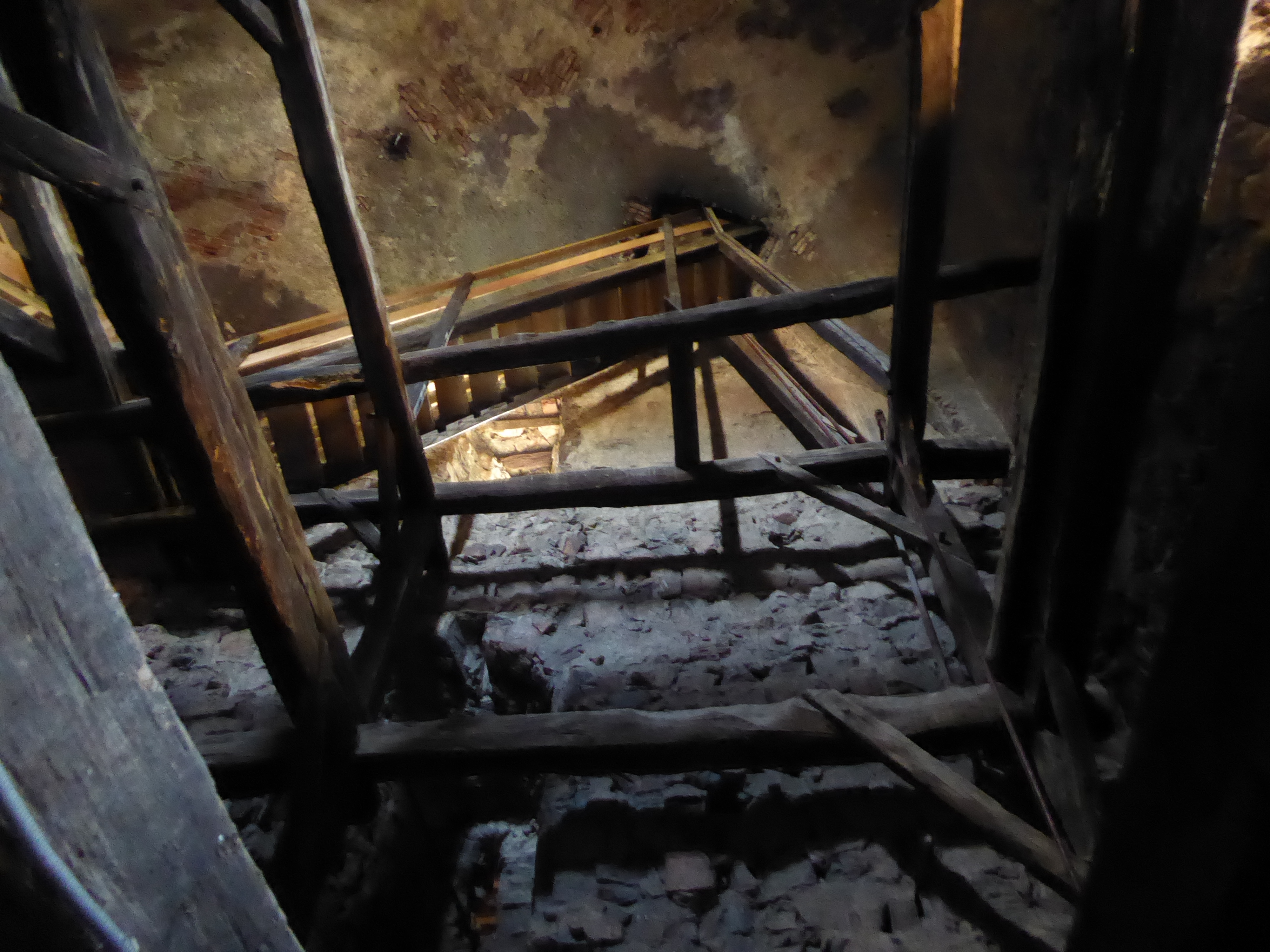 All these churches have stone stairways that graduate in the upper levels to wooden platforms and ladders.
