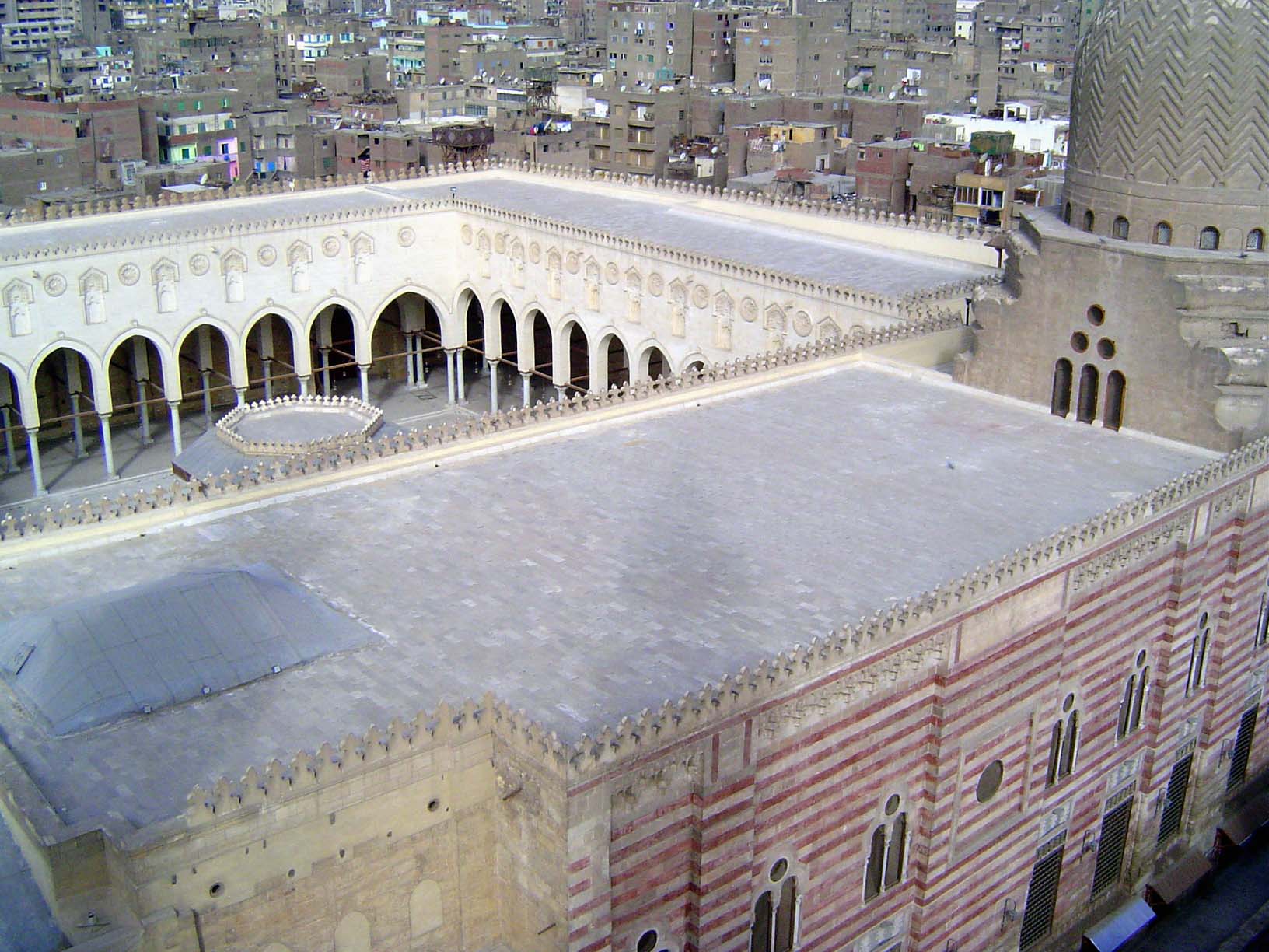 Courtyard with the later addition of an ablutions fountain. The mosque itself was closed for repairs in 2007; these pictures come from the a
