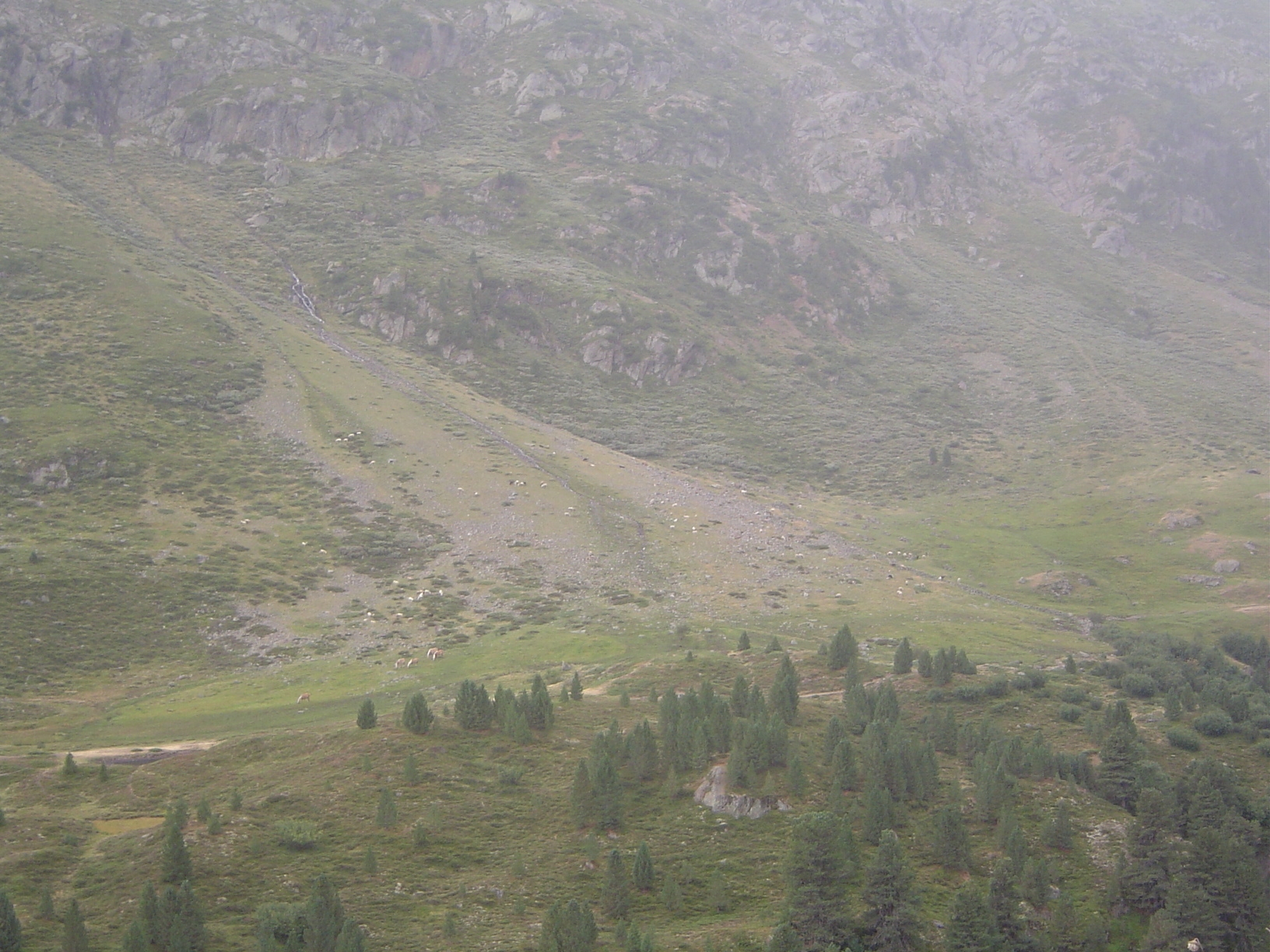 Now we're climbing. Living up here means learning to live with landslides.