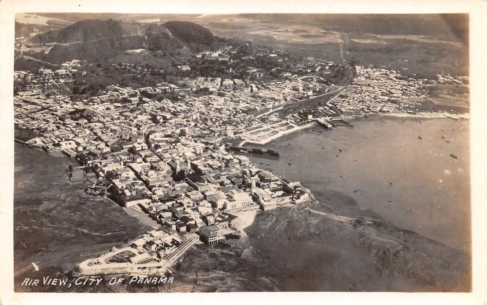 After World War II, Panama City began growing far beyond the Casco Viejo here in the foreground and Balboa on the far side of Ancon Hill.