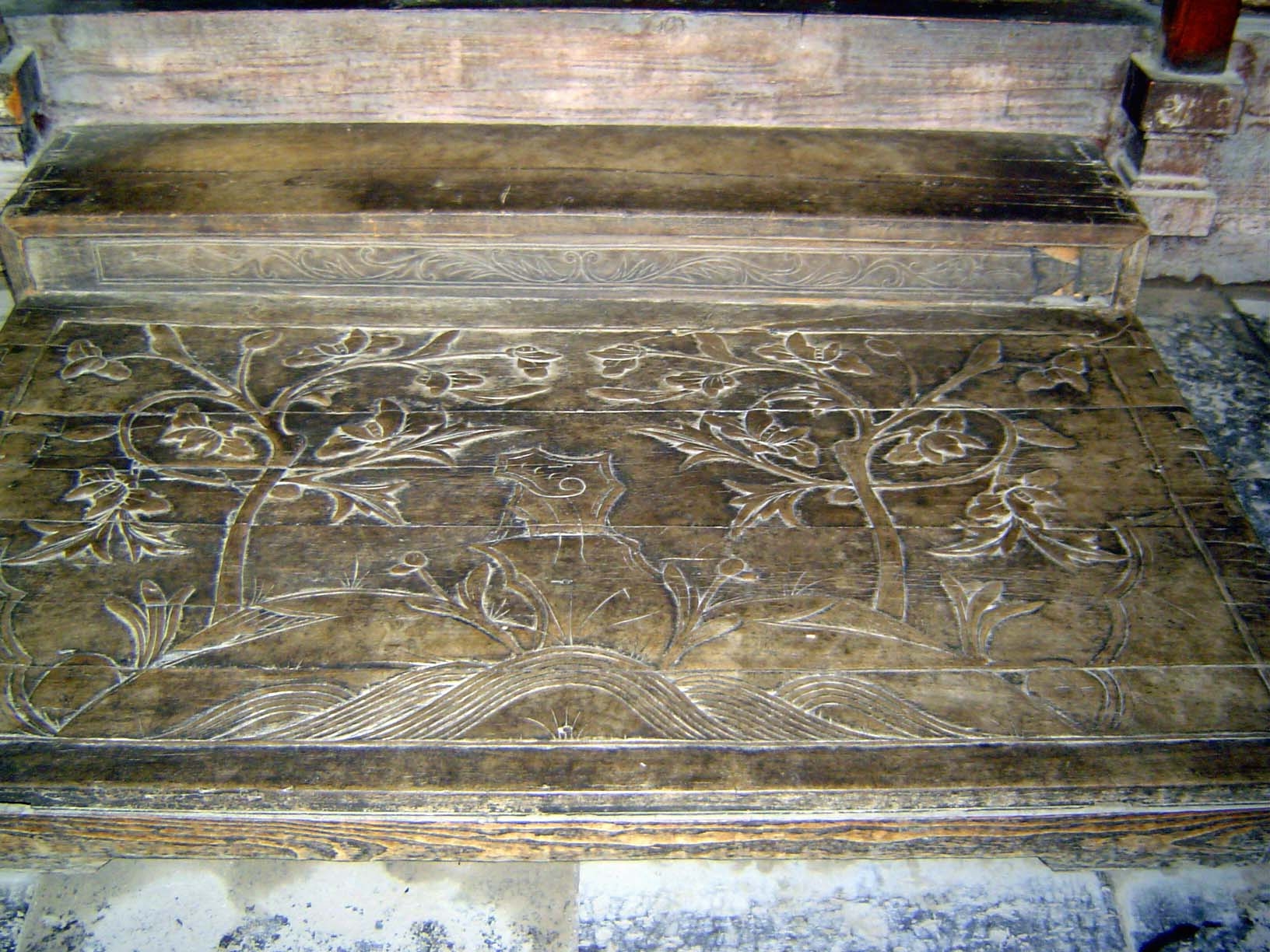 Carving detail in the courtyard.