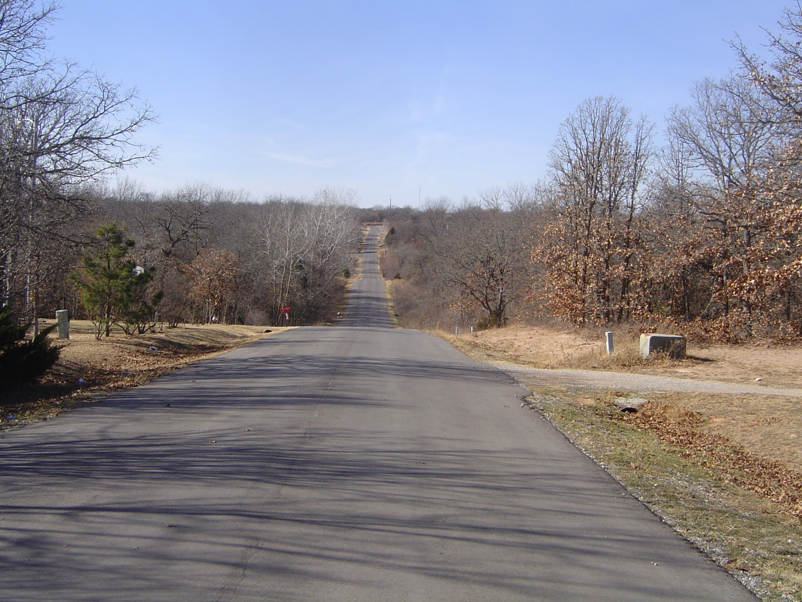 A typical section-line road in the annexed area, loosely called East Norman. It looks very rural, but there isn't a single square mile that