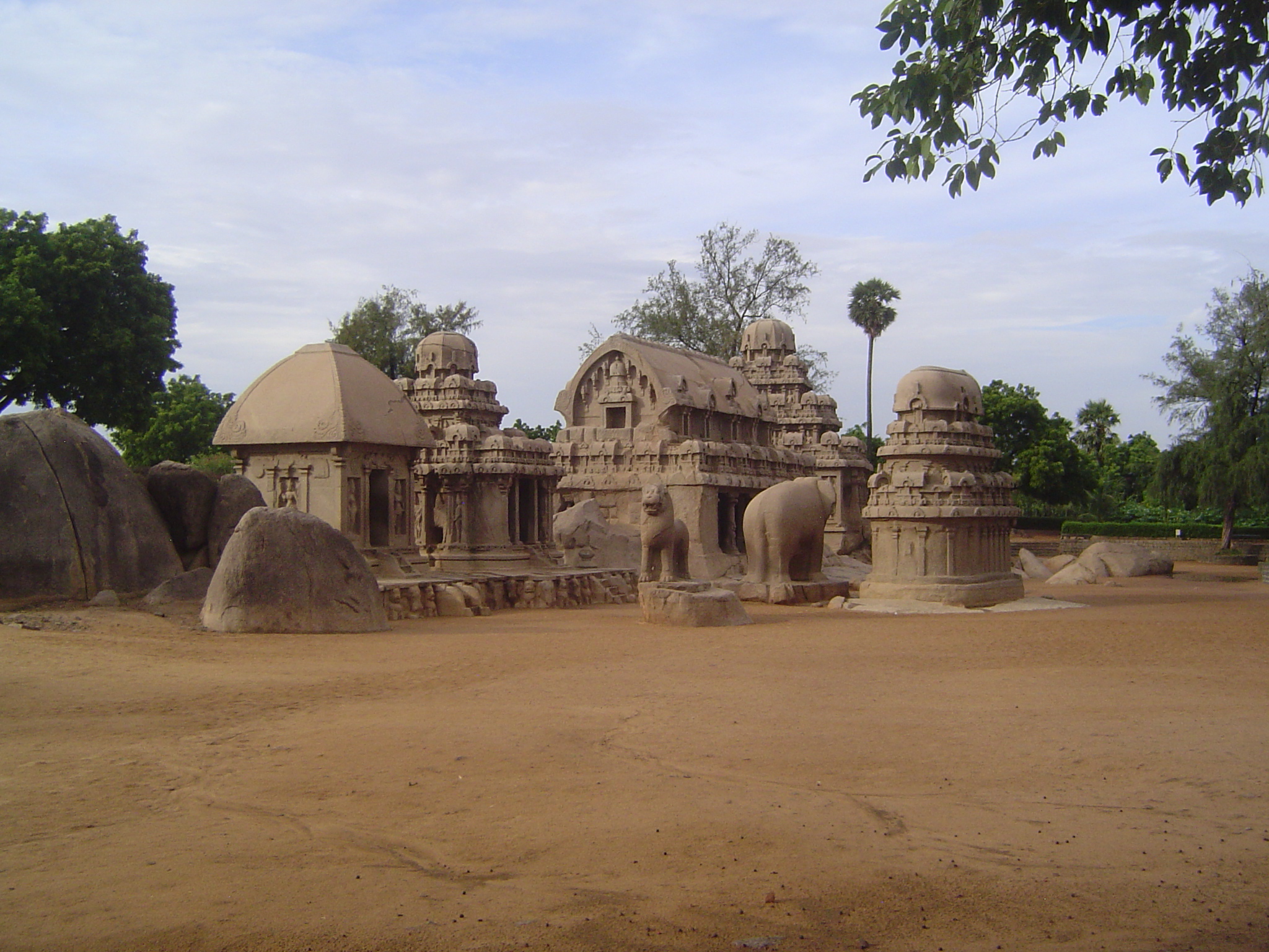 The temples are named for characters from the Mahabharata, but these are folk names from much later times. They're useful only as handles ch