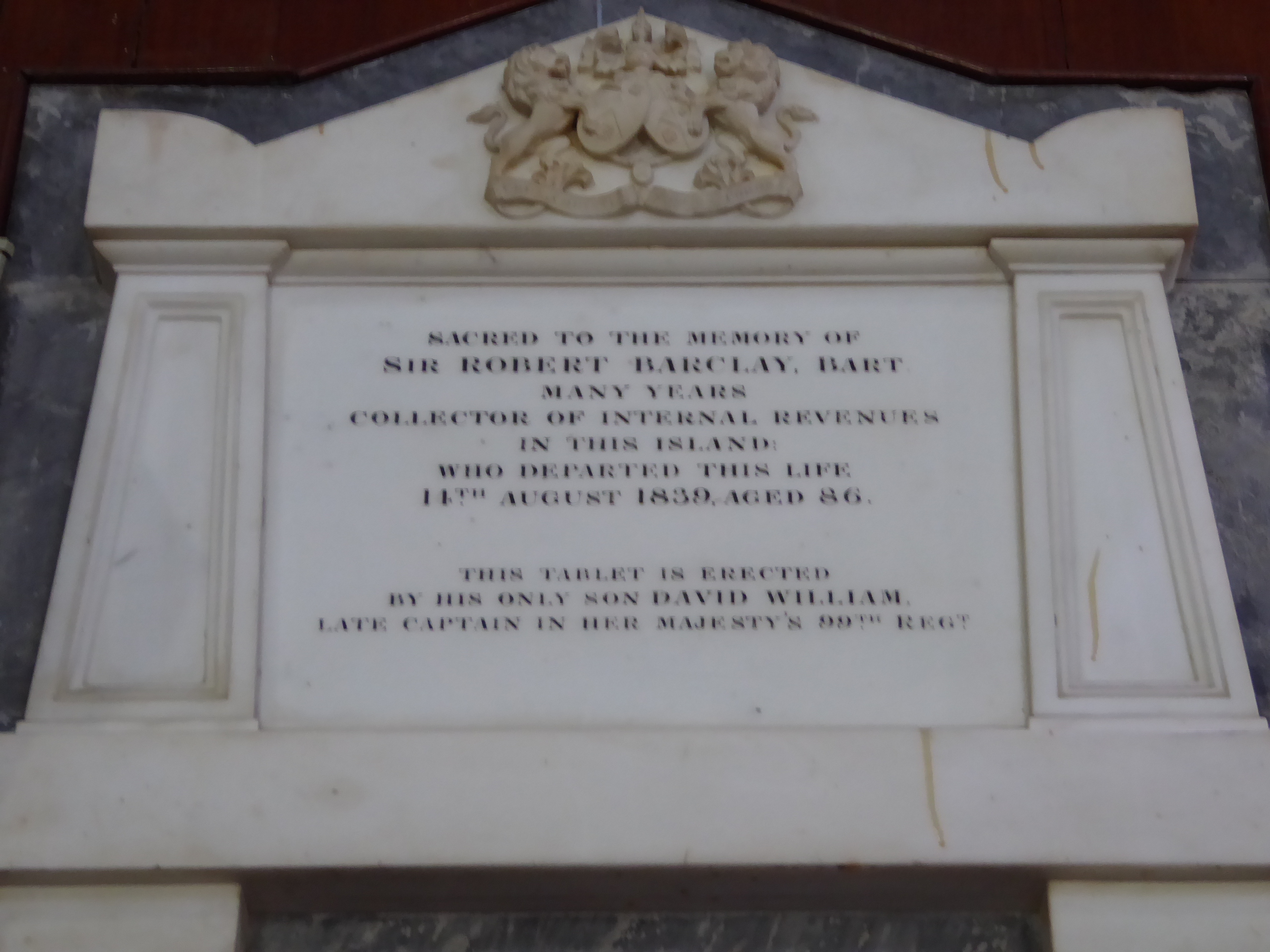 A really old timer. Sir Robert was a cousin of the banking Barclays. In Europe in 1798, he was arrested by the French and held for a year as