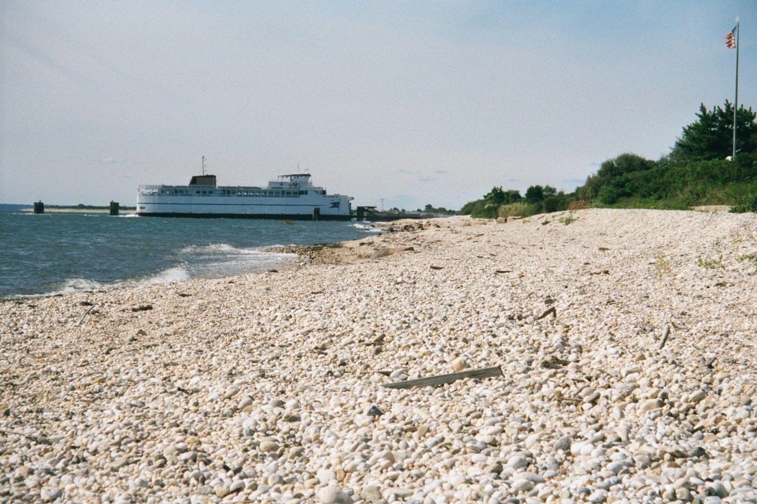 The ferry from New London, Connecticut, docks just a few hundred yards beyond Orient Point, on the south or Gardiner's Bay side.