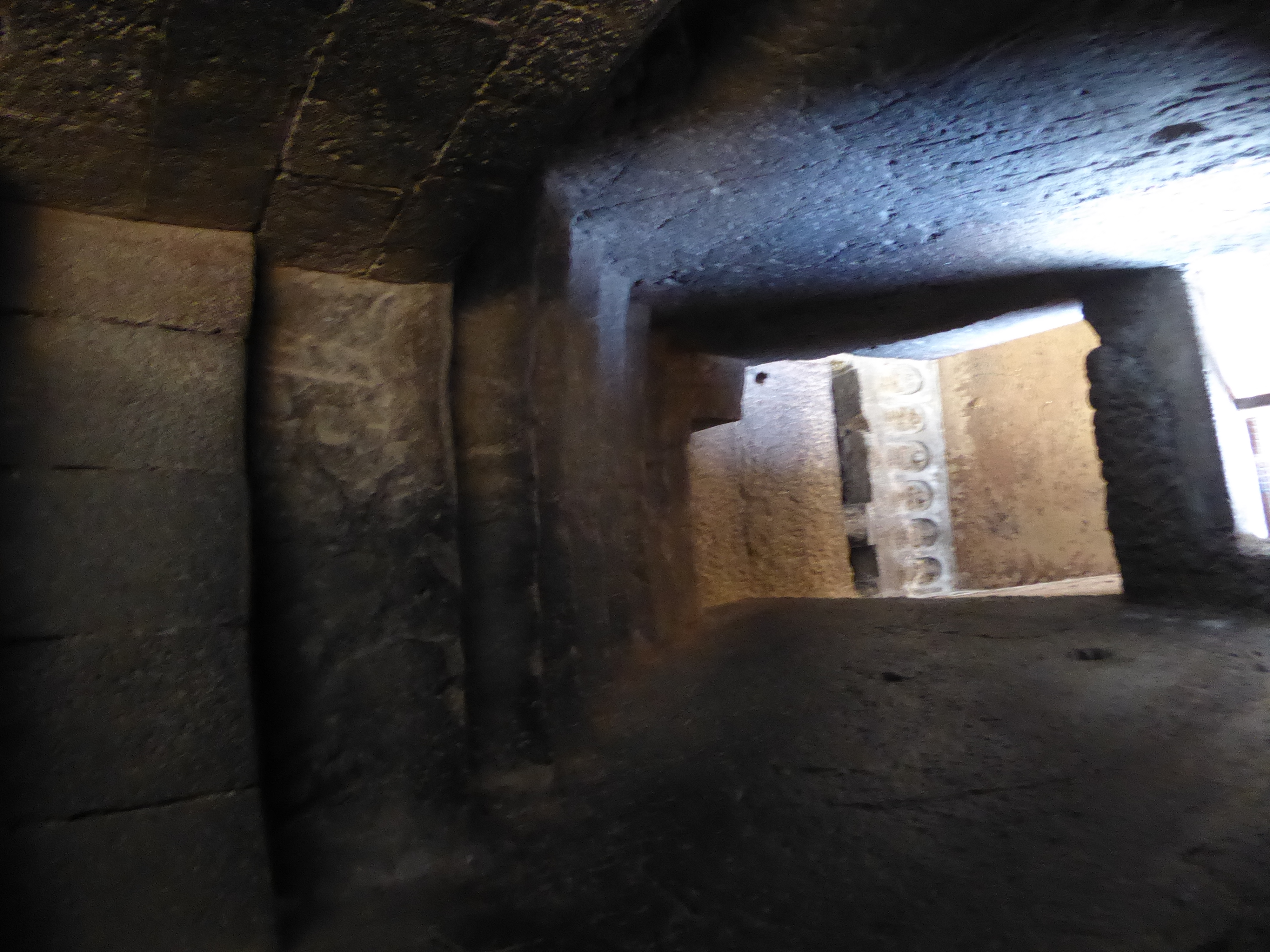 The steps to the upper floor are mostly modern.