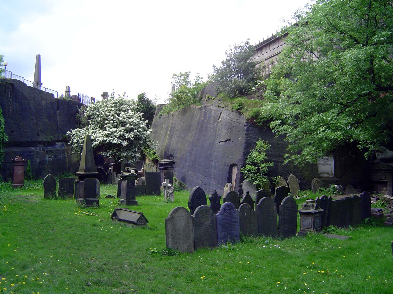 Behind the cathedral there's an old quarry, long ago converted to a cemetery, St. James.