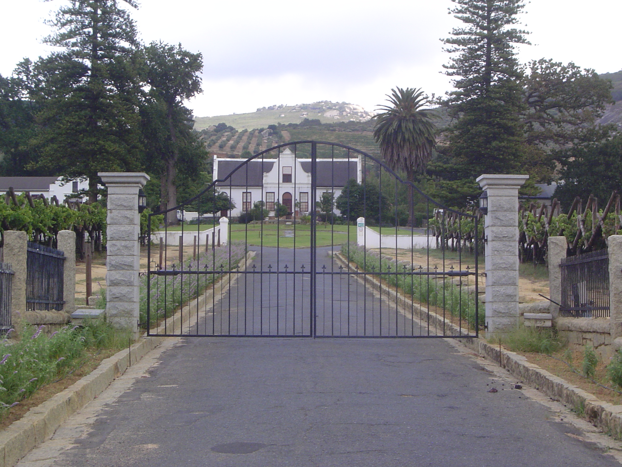 Another farm and homestead, this one called De Hoop, or "Hope". The land was granted in 1692 but the house is from 1809. Note the trellises