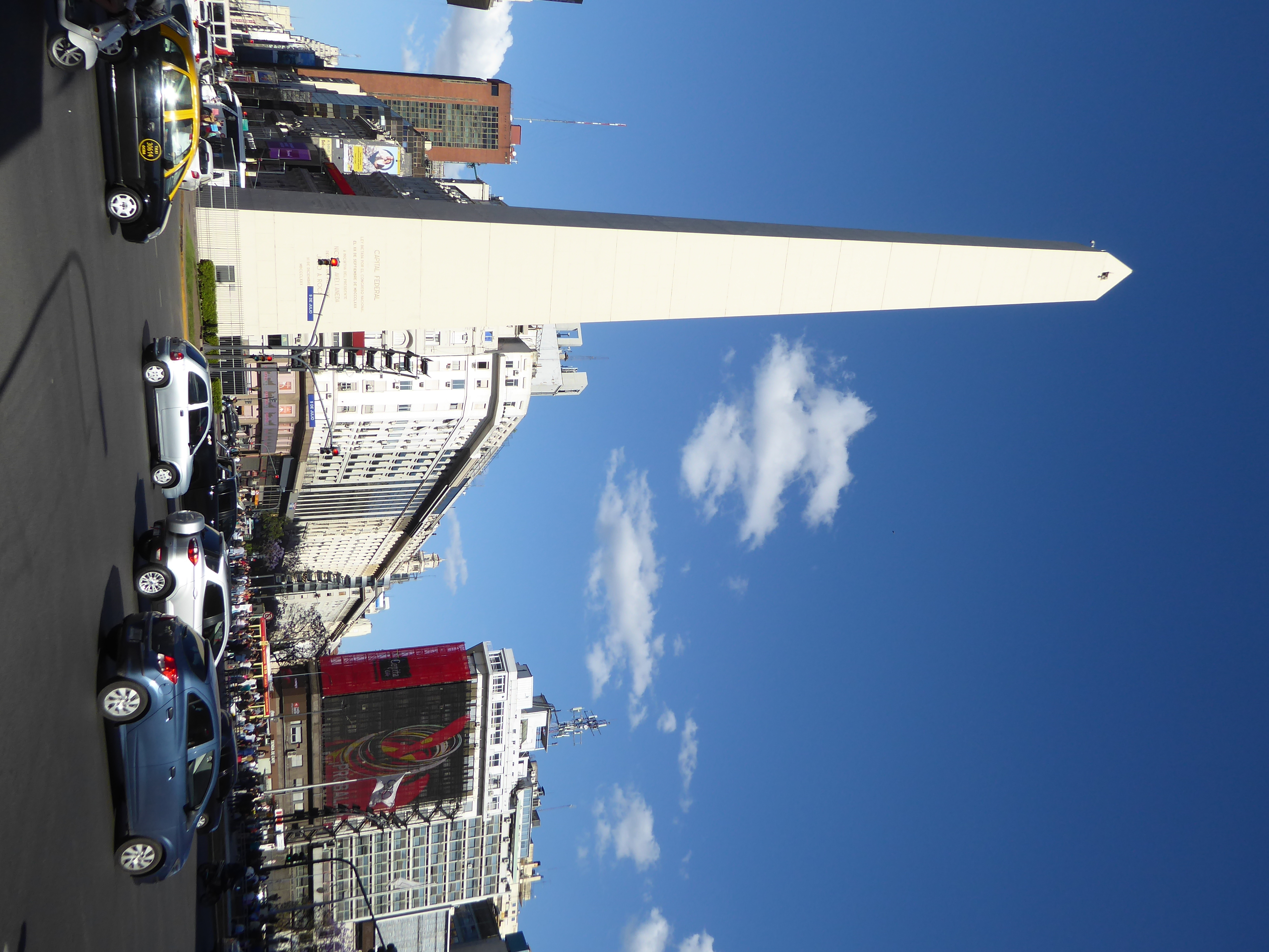 We've jumped a mile to the northwest and are back on the pedestrian-challenging Avenida de 9 Julio. The obelisk was built in 1936 to celebra
