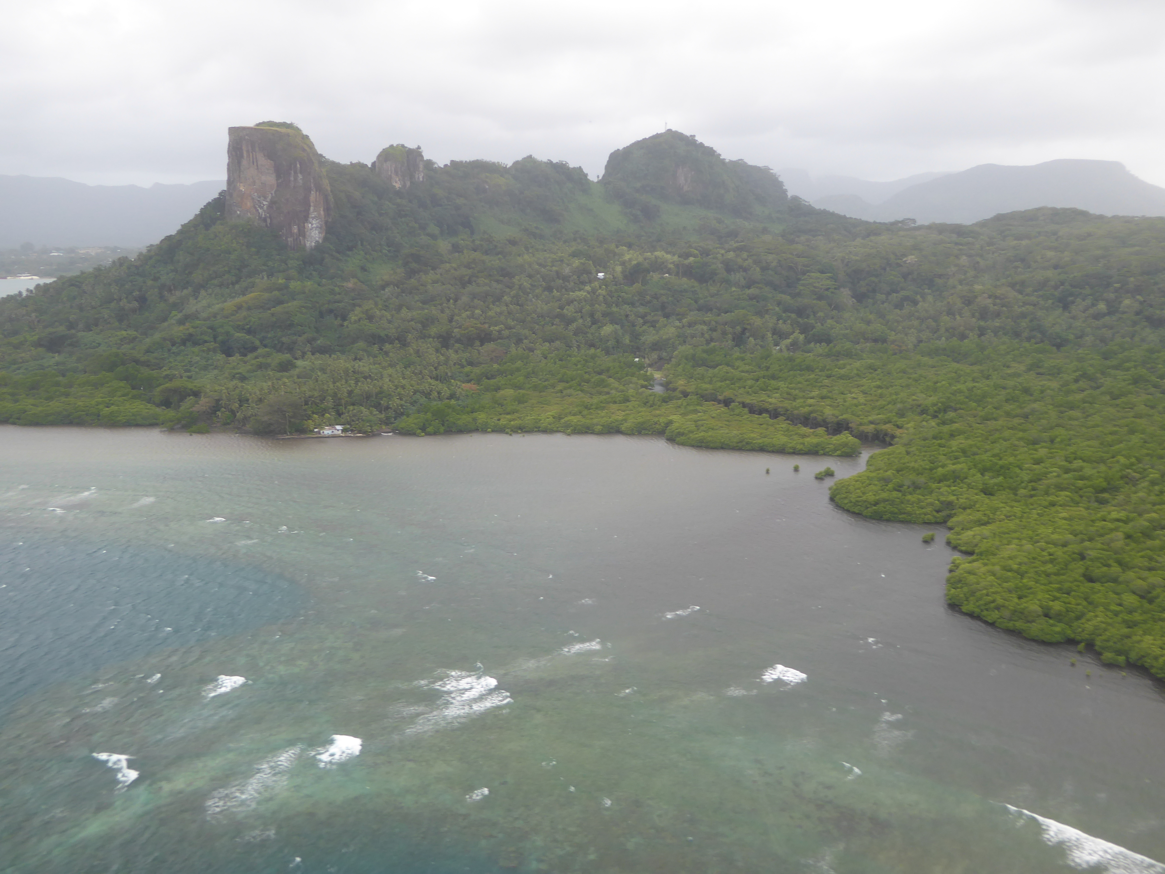 Sokehs Island, now joined to Pohnpei by a short bridge, has an impressive cliff at Sokehs Rock, but it's hard to monetize. Back in 1977, an