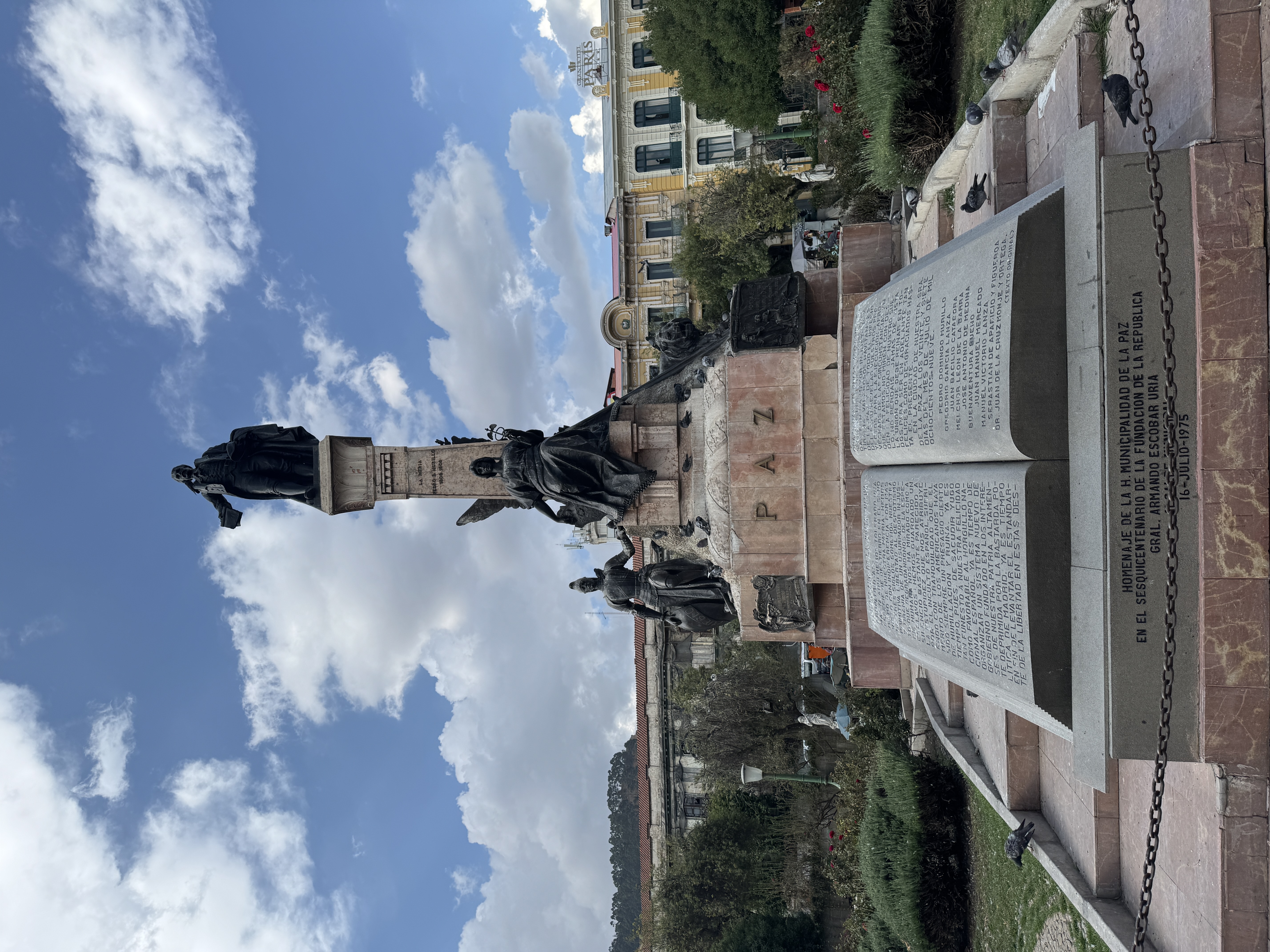 It's the Plaza Murillo, named for Pedro Murillo.  He had an excellent house a short walk from here but decided to fight for independence.  T