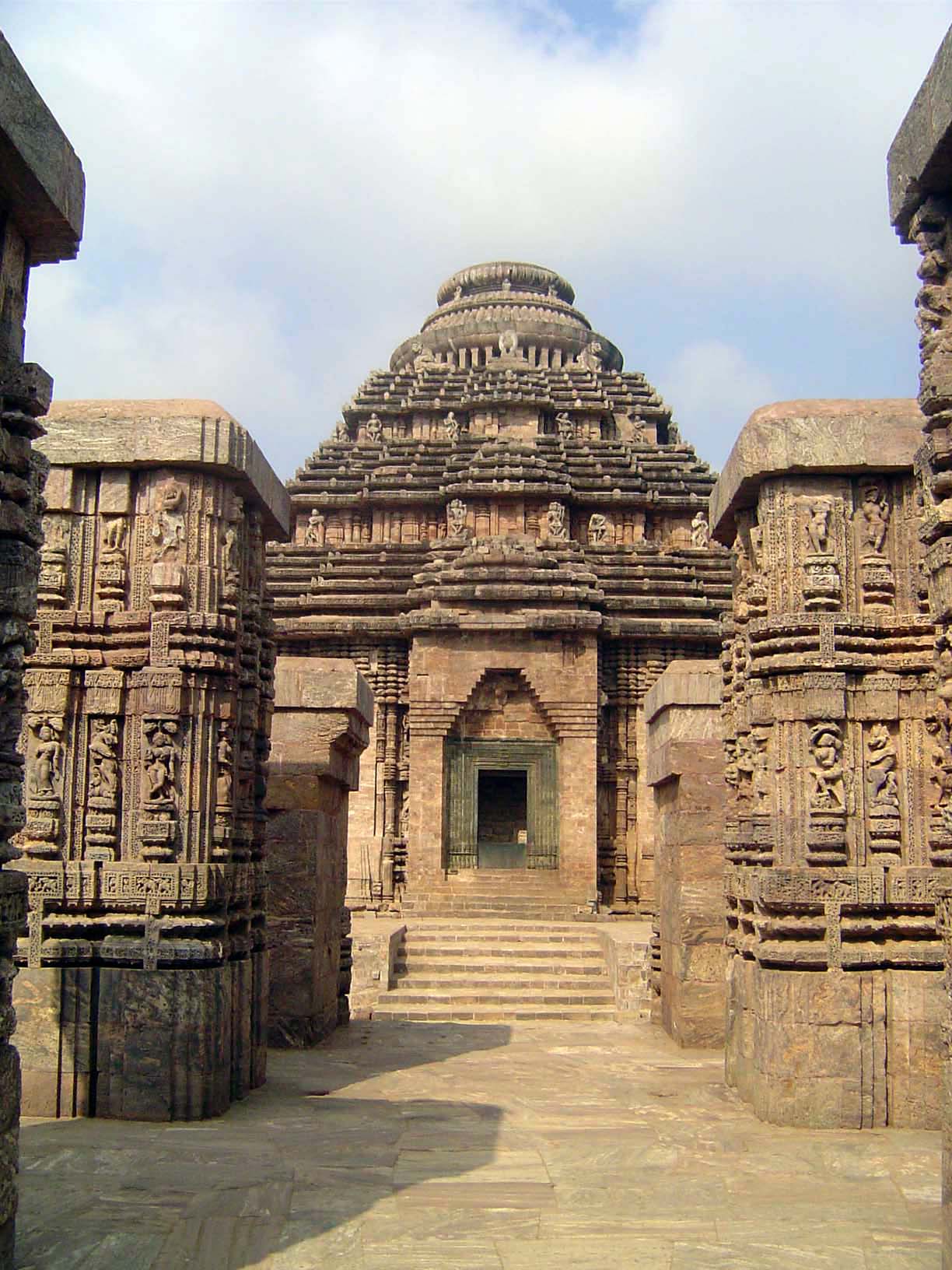 From the top, you can see across the intervening ground to the stairs rising to the entrance of the temple. The entrance, sorry to say, was