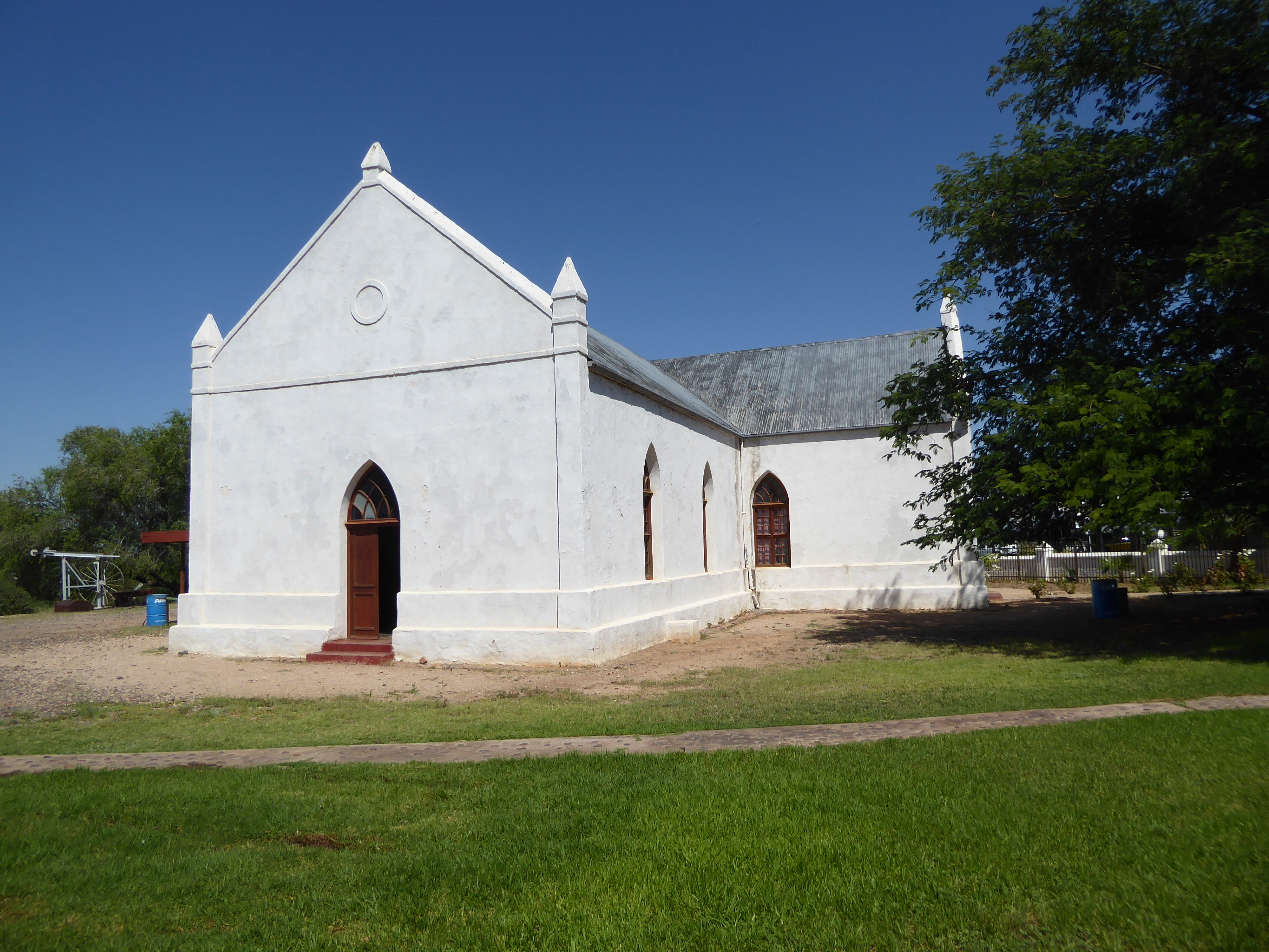 Here's Shroder's church, now the Kalahari-Orange Museum.
