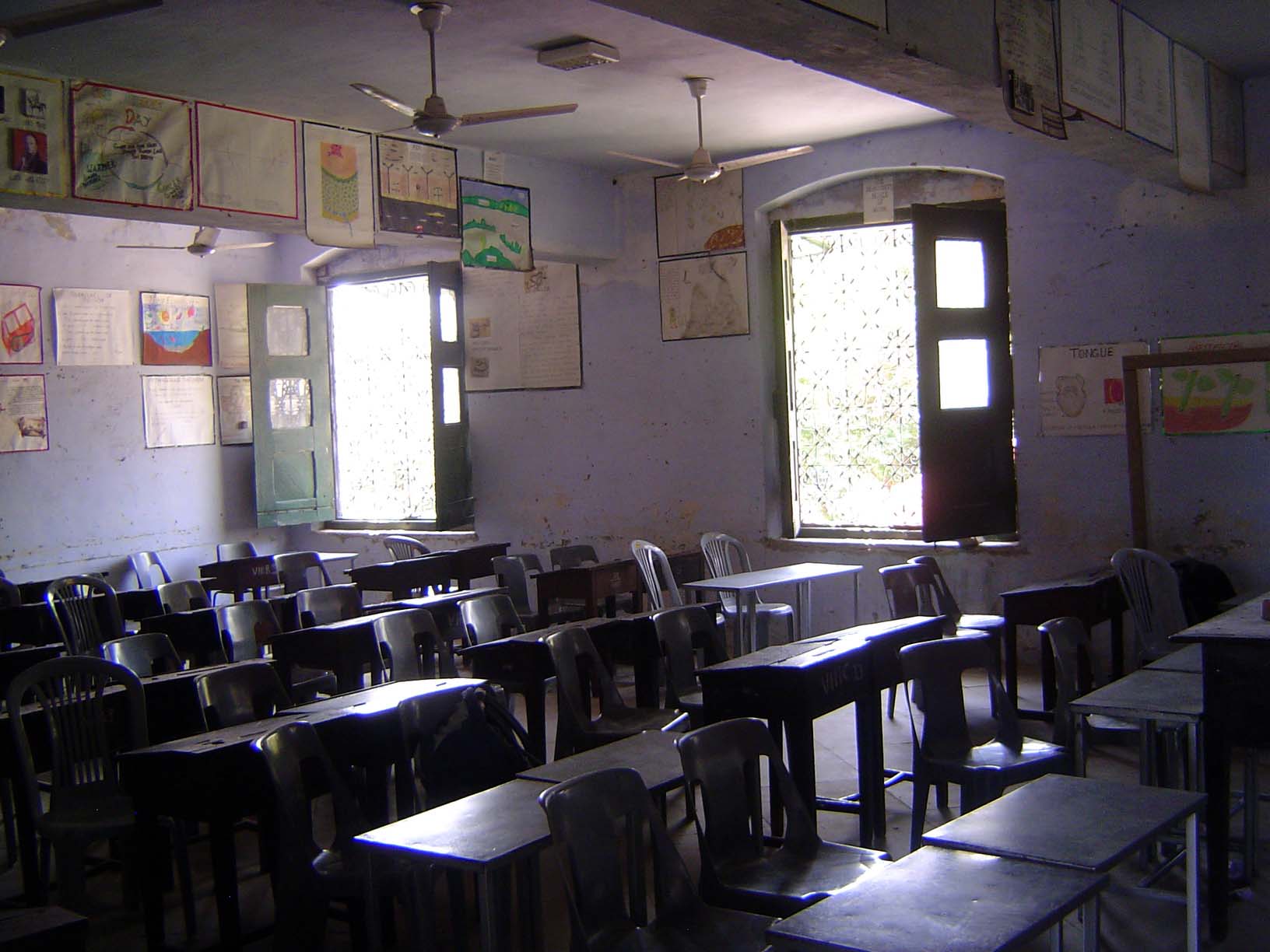 A classroom in the wings.