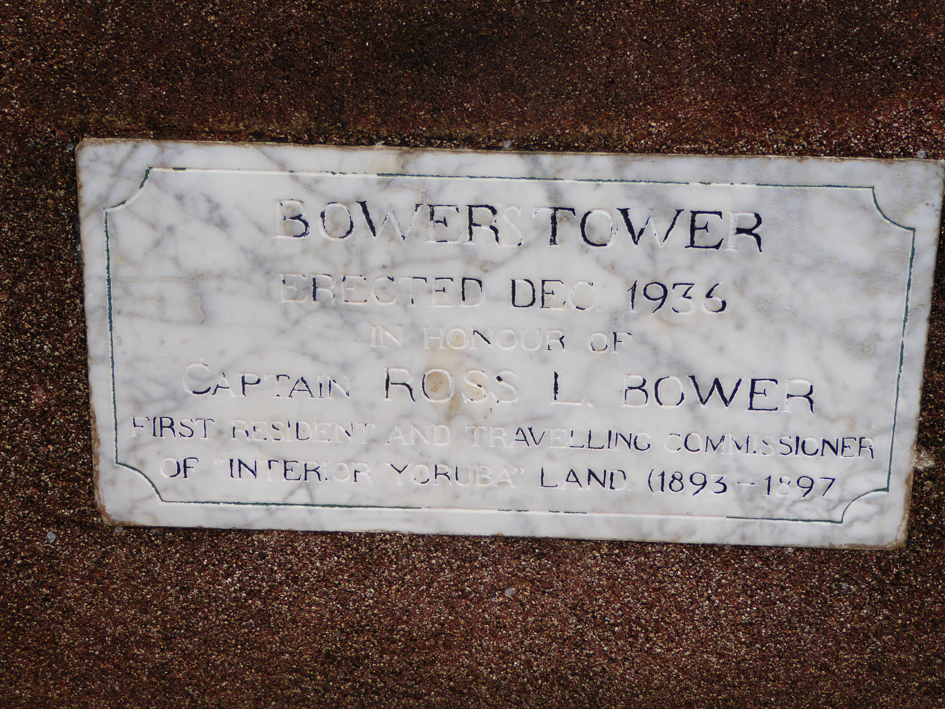 Bower was the first Resident. The tower is said to have been built by the same Taffy Jones who designed Mapo Hall.