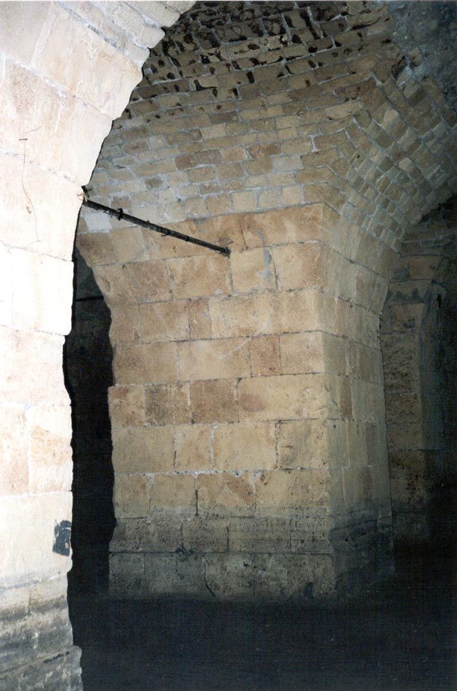 The so-called "dormitory," deep within the recently excavated fortress of the Knights Hospitallers: it may have been used for other purposes