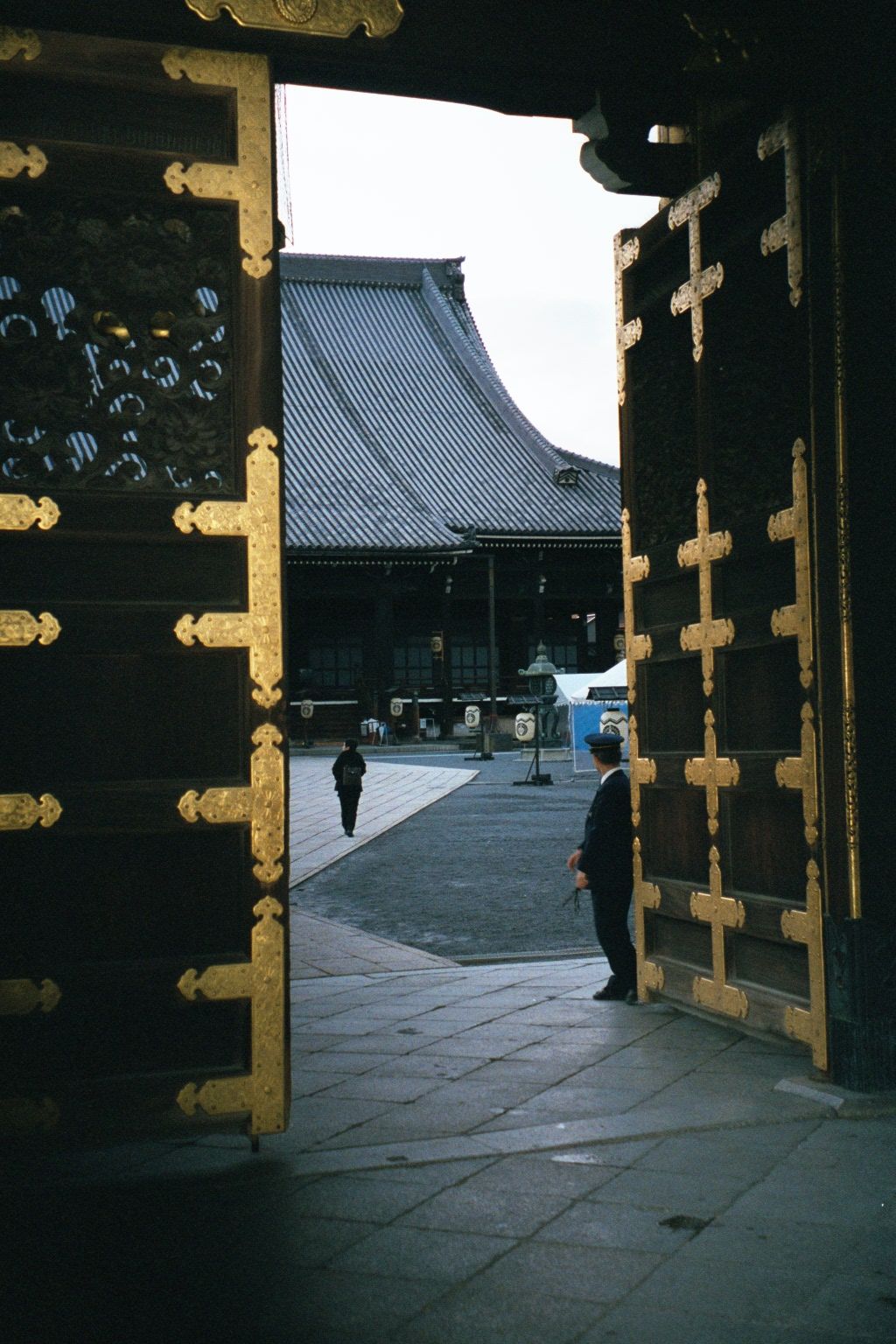 Late afternoon: the main gate is about to swing shut.
