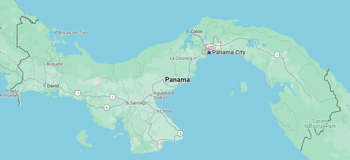 The Atlantic end of the Panama Canal, at Colón, is west of the Pacific end, at Panama City.  What?  That's impossible!  Fortunately, Vasco N