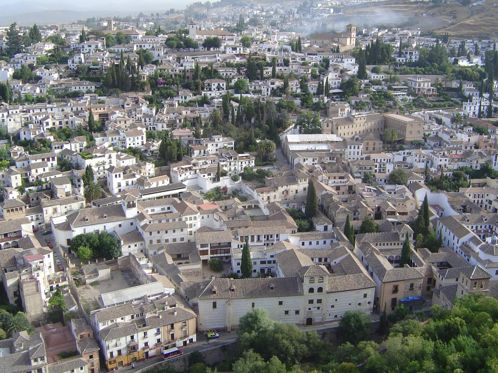 The view hasn't changed much; we're looking straight down slope to get a sense of the courtyard houses at the bottom.