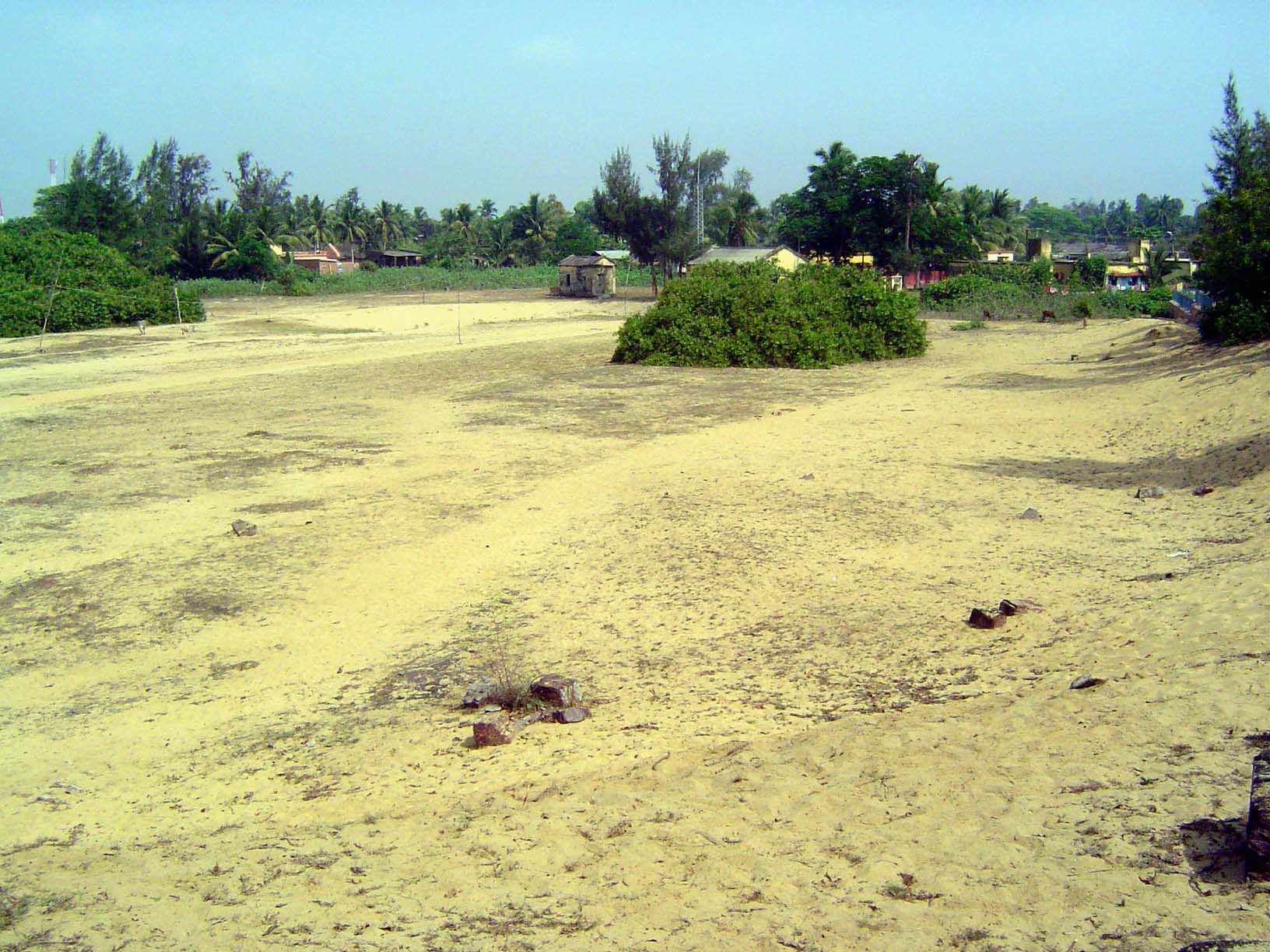 Despite the sea's retreat from the site, there's plenty of sand still around.