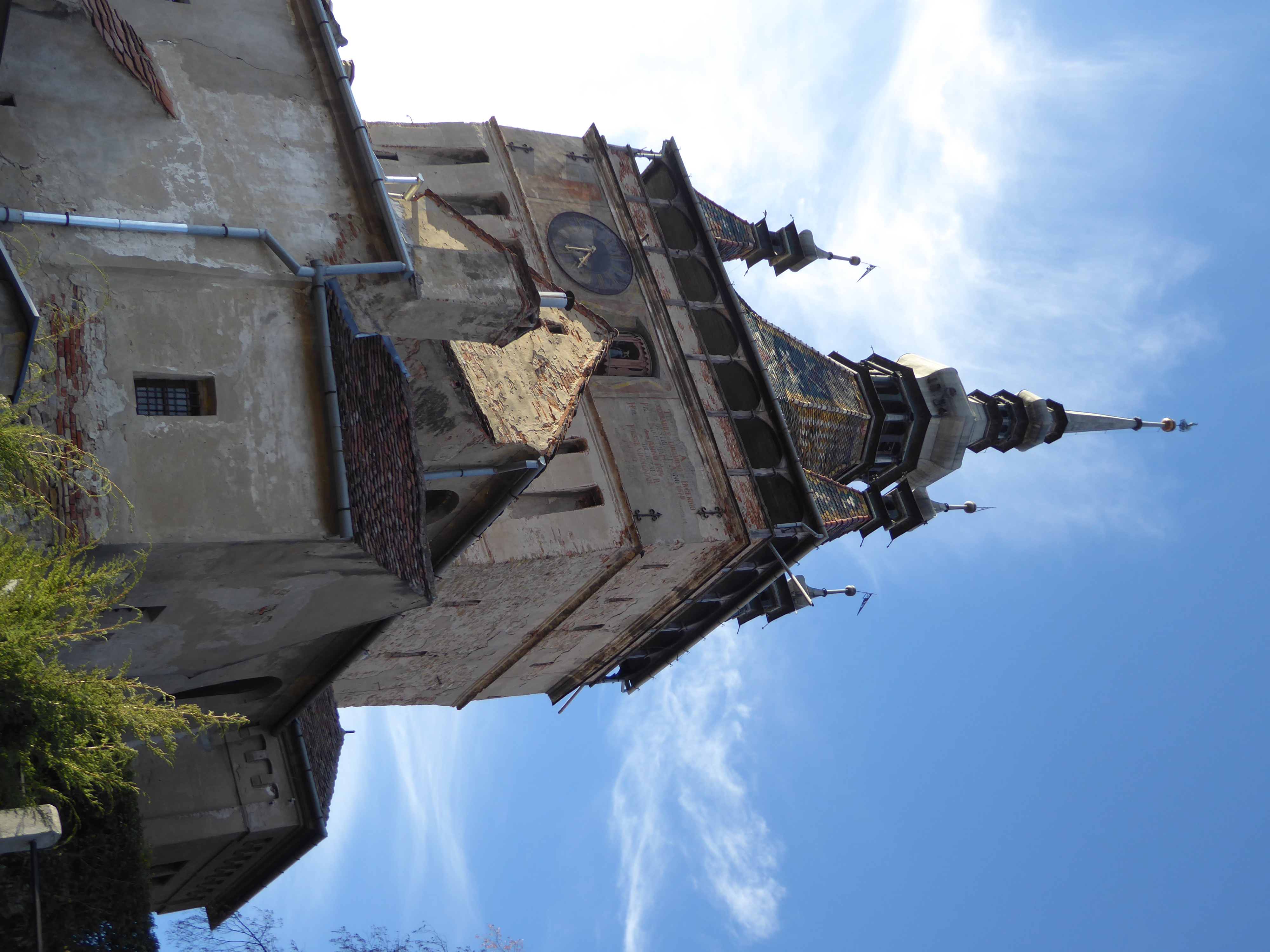 The clocktower, built over the main gate to the citadel, was rebuilt and expanded in the 16th century after a gunpowder explosion.  You arm