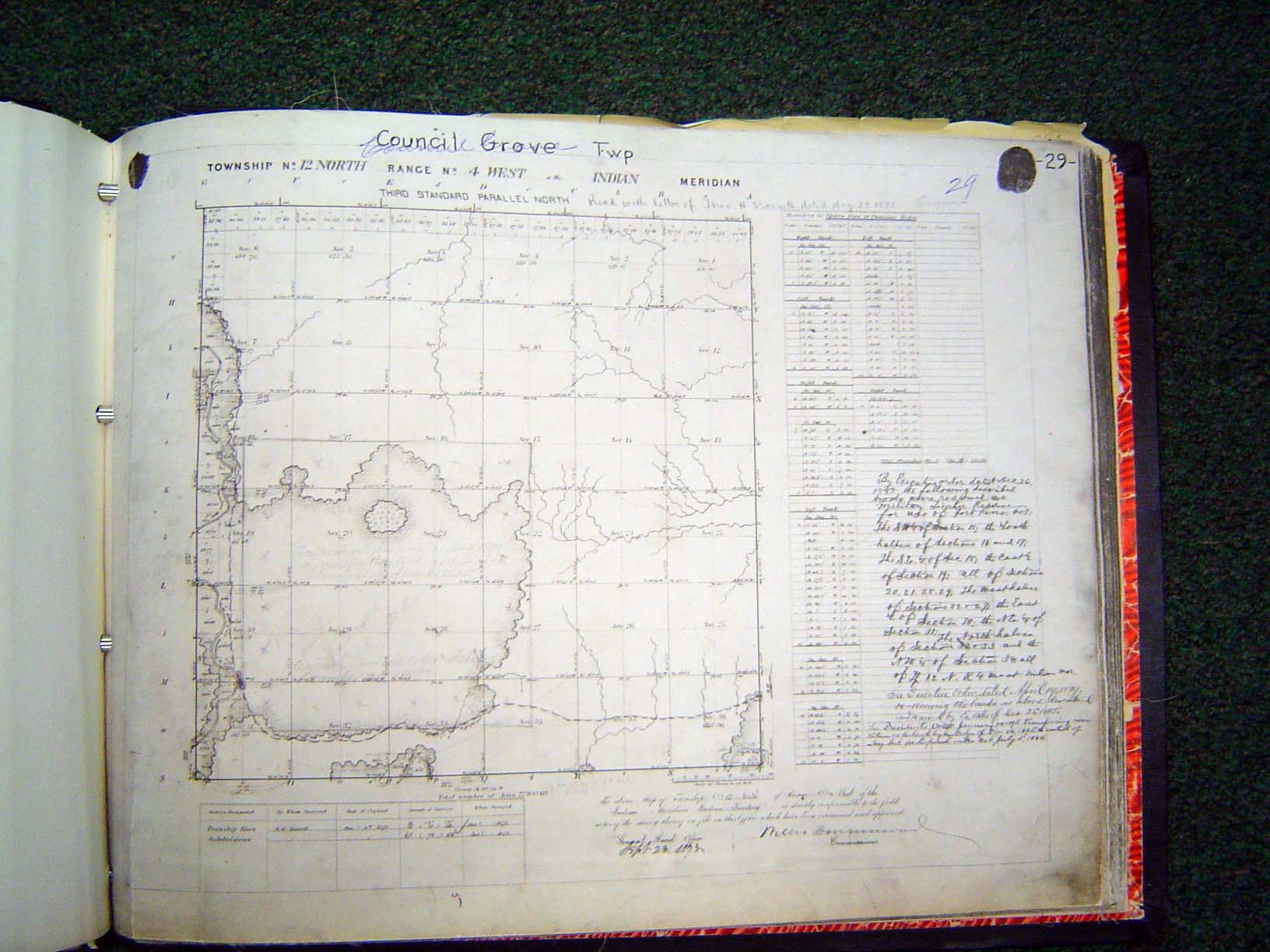 The reservoir site was a natural depression, as shown on the public-land survey map of the township.