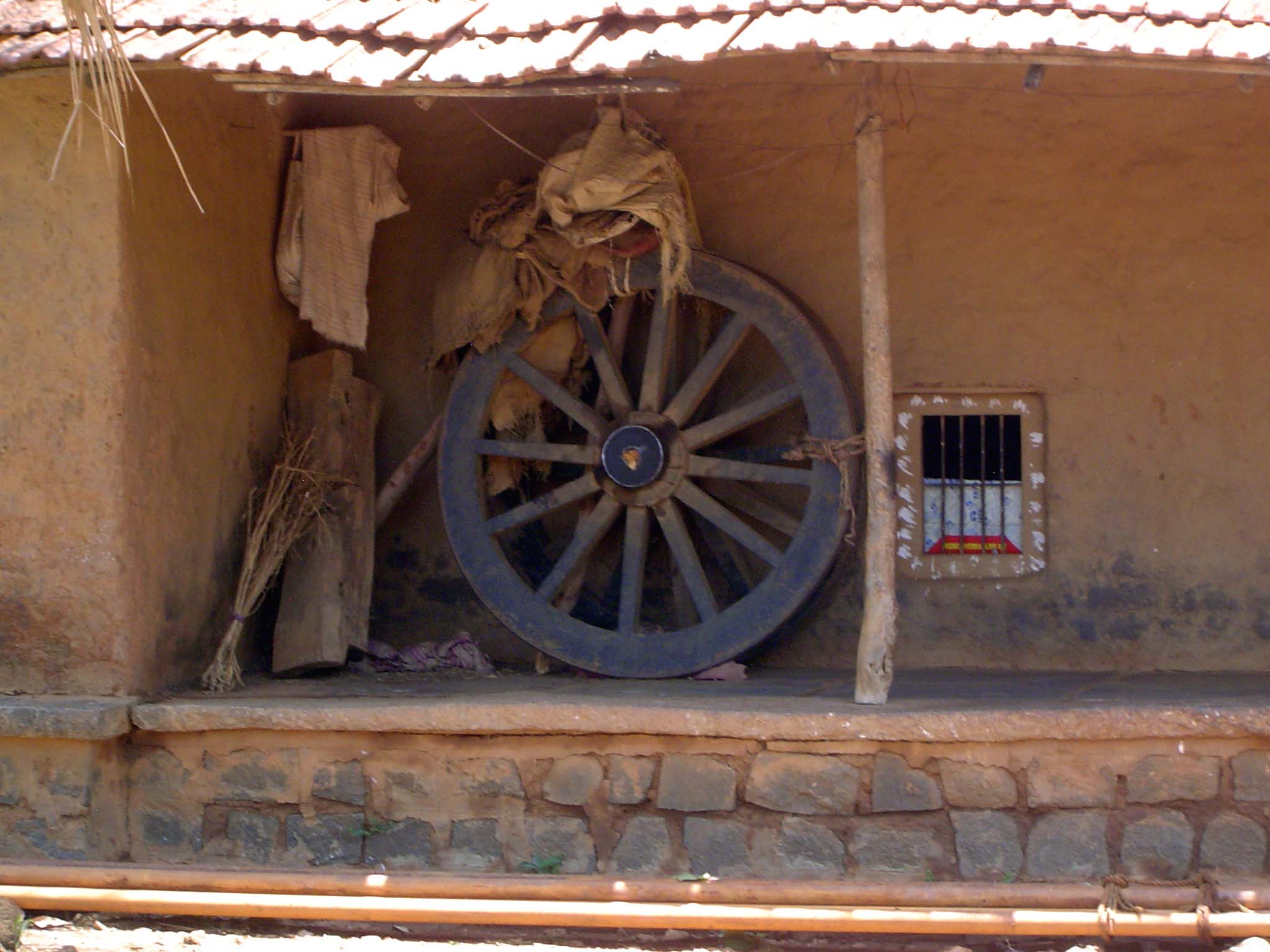 Cartwheel on a porch.