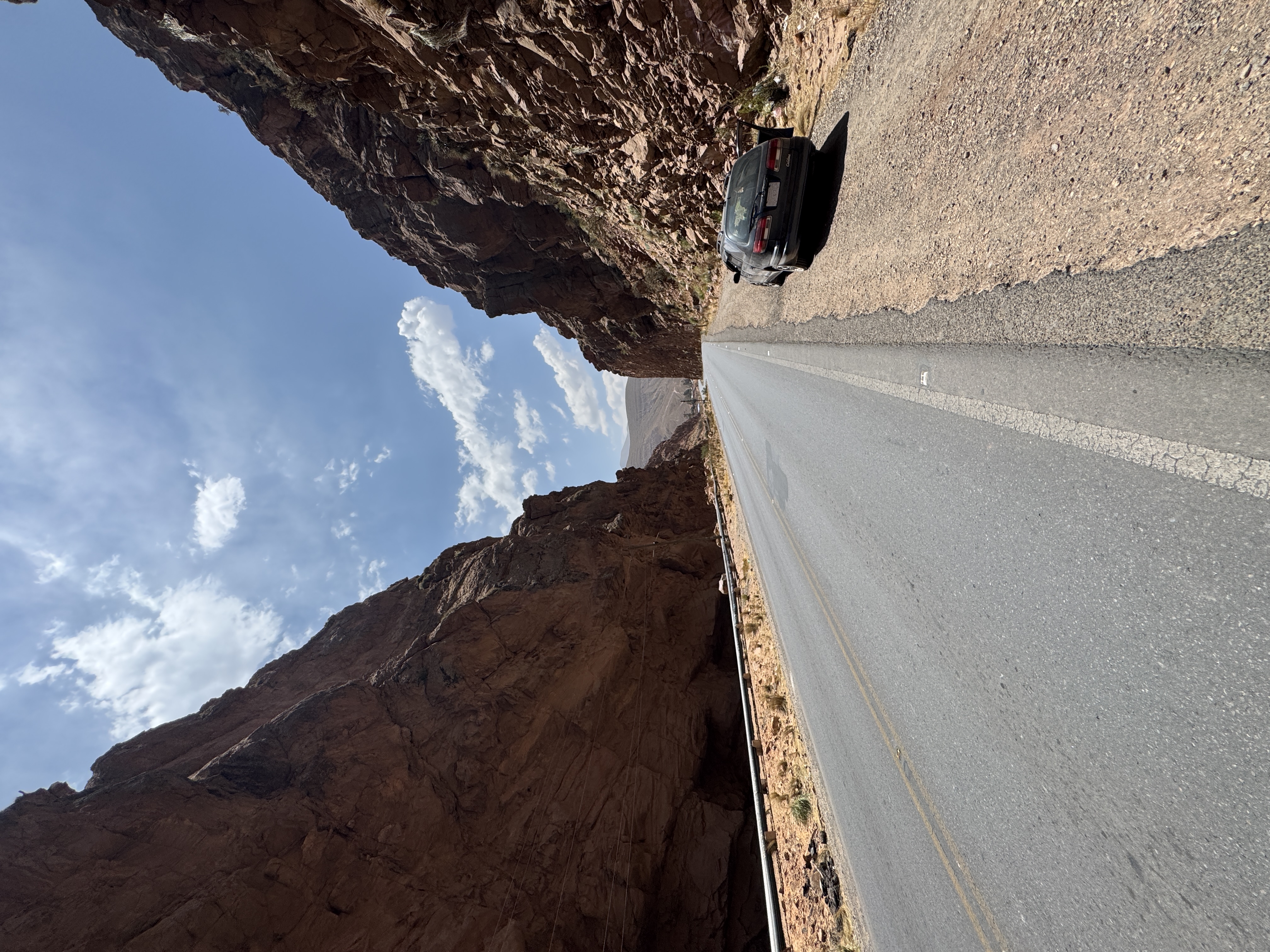 We're heading out of town through the Devil's Gate.