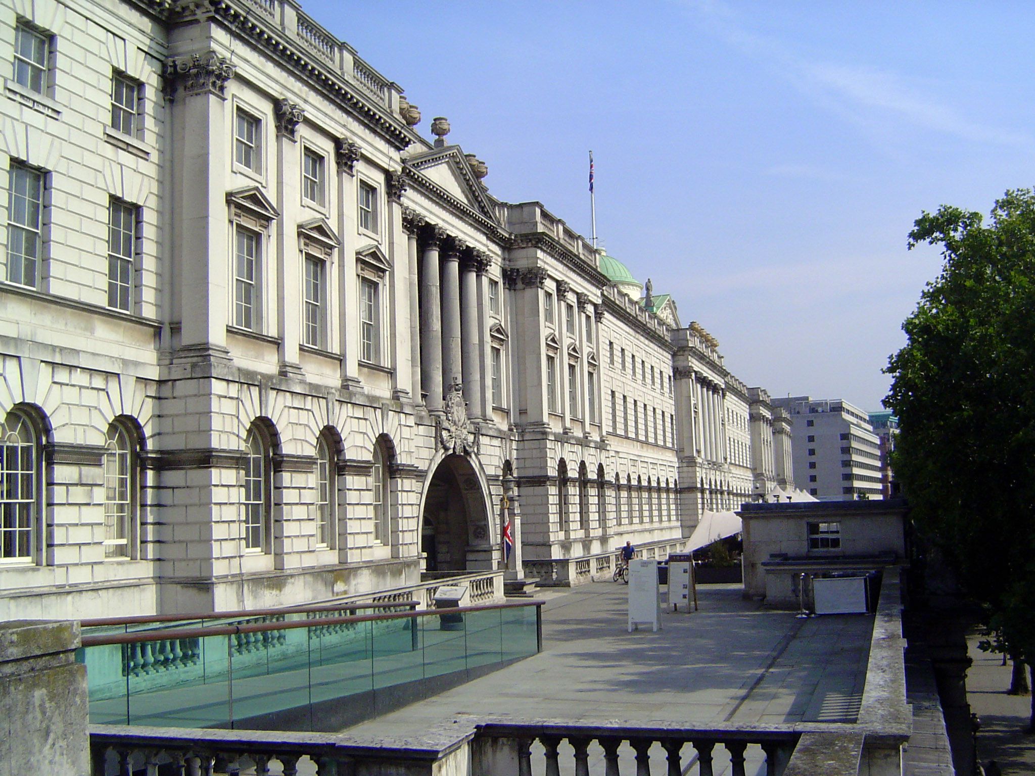 In case the Strand face seems small for an organization with such ambition, here's the much grander south side, presenting to the Thames a f