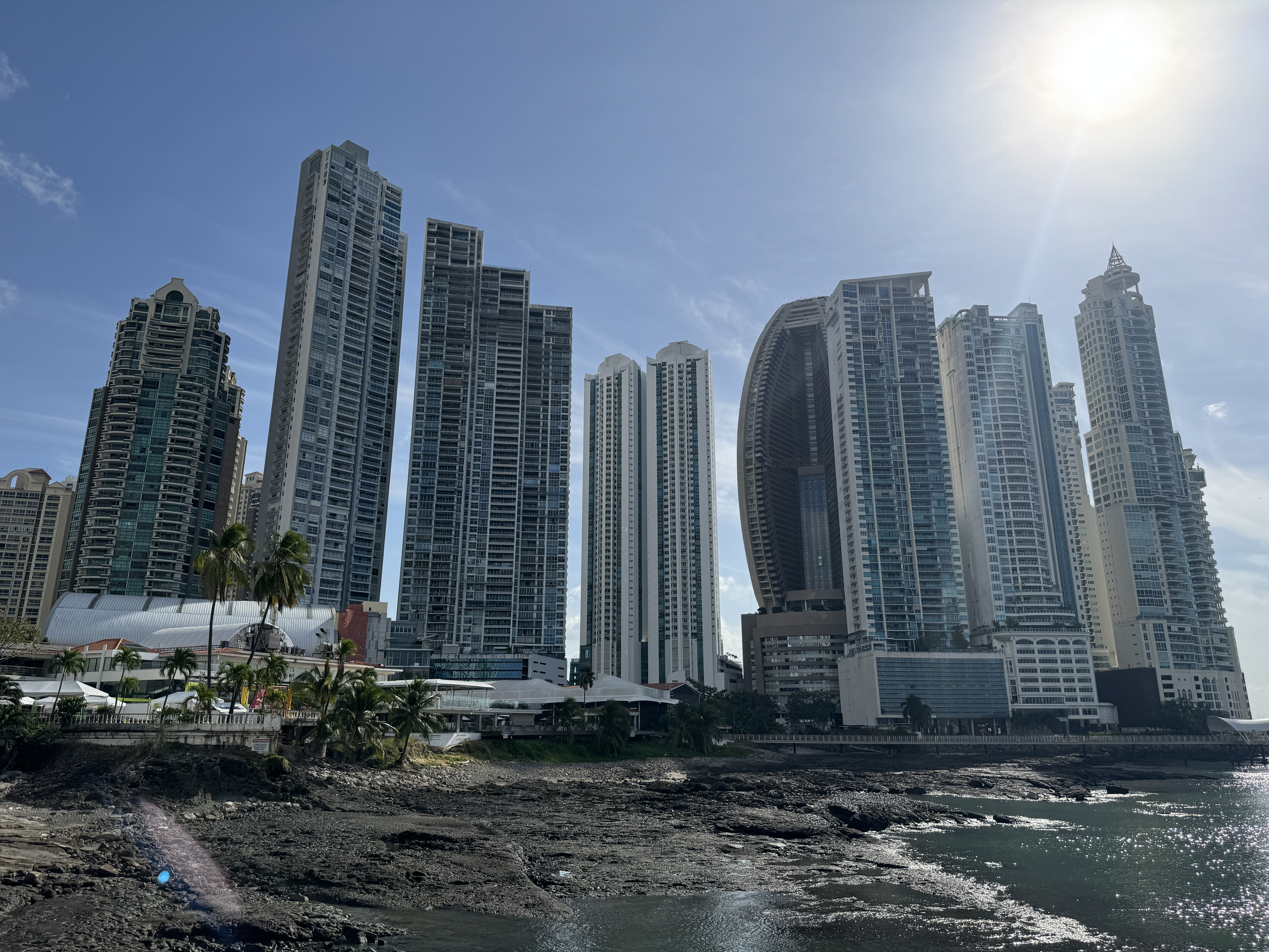 Here it is in all it's glory: Punta Pacifica.   Panama City got its first highrise definition: over 100 meters in 1979.  The tower stood alo