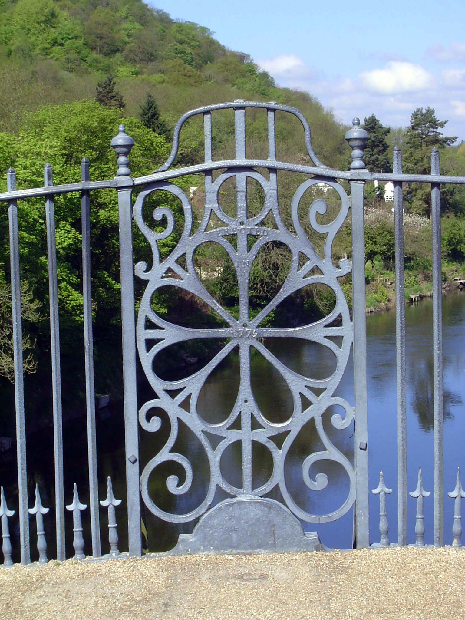 A railing detail, with the date 1779.