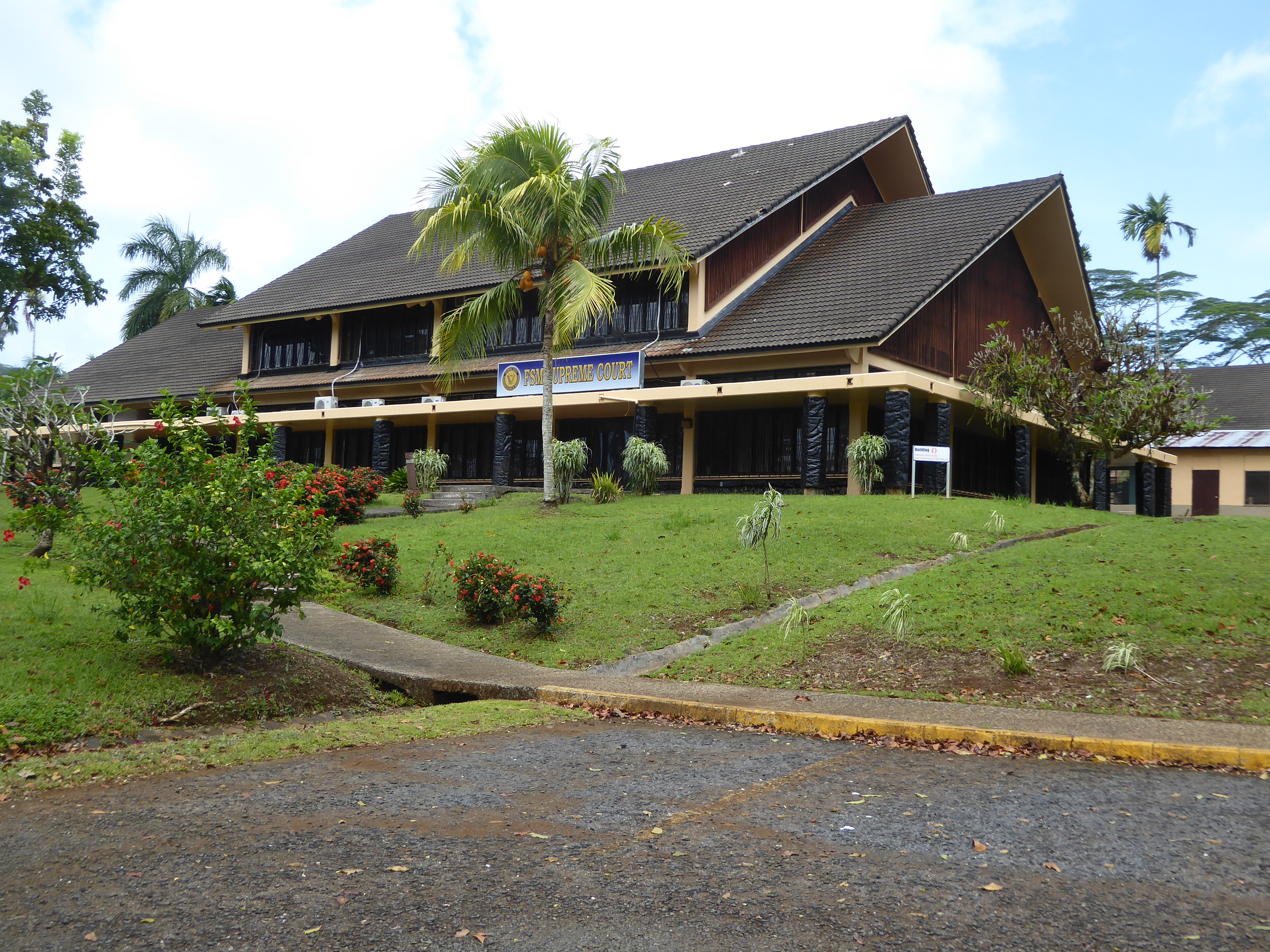 The Supreme Court. This building replaced one in Pohnpei. That building was described by a judge there as follows: "Construction was of the
