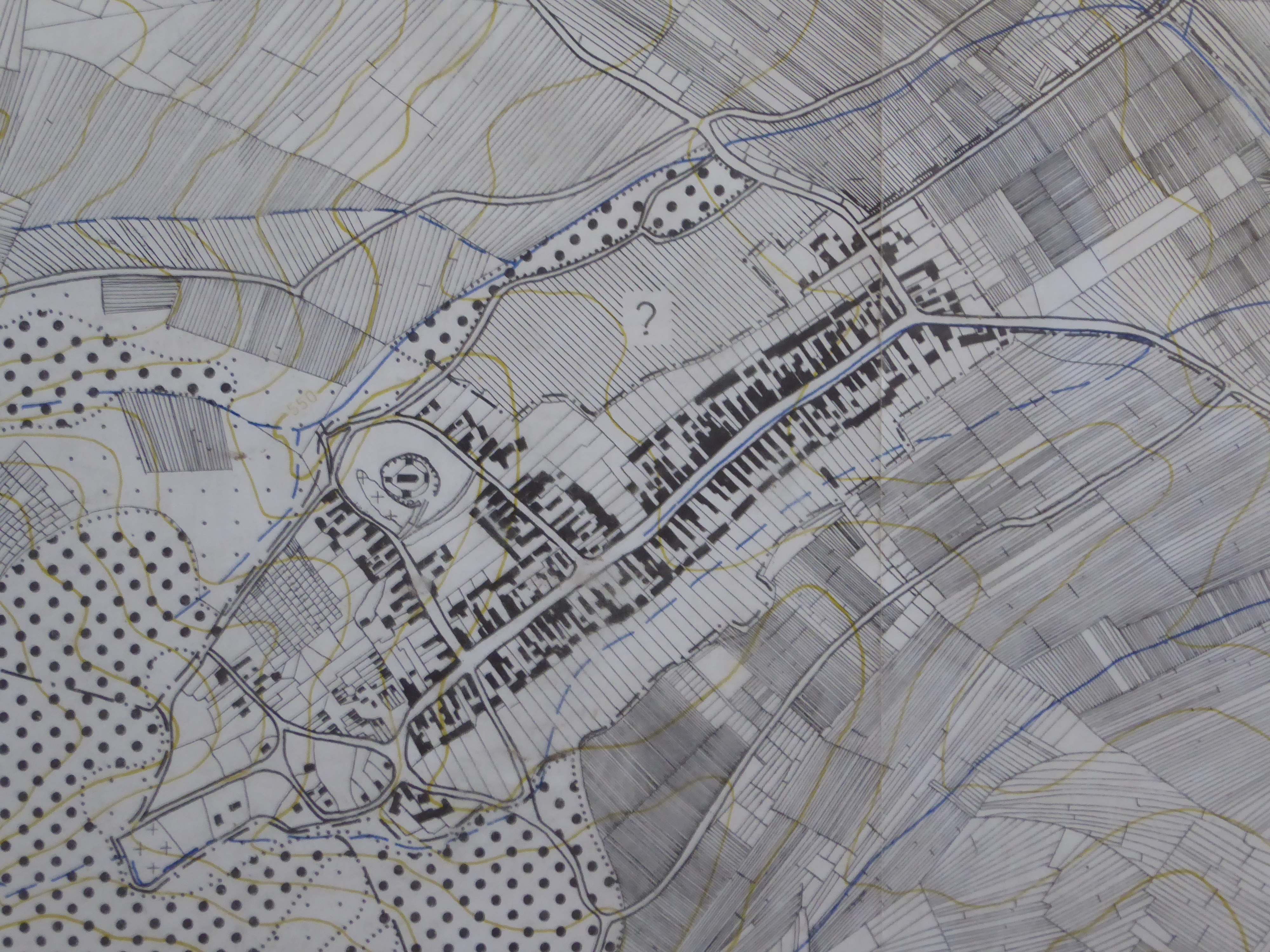 There's a museum set into the wall around the church, and one of the displays is this map from the 19th century. You can see the main street