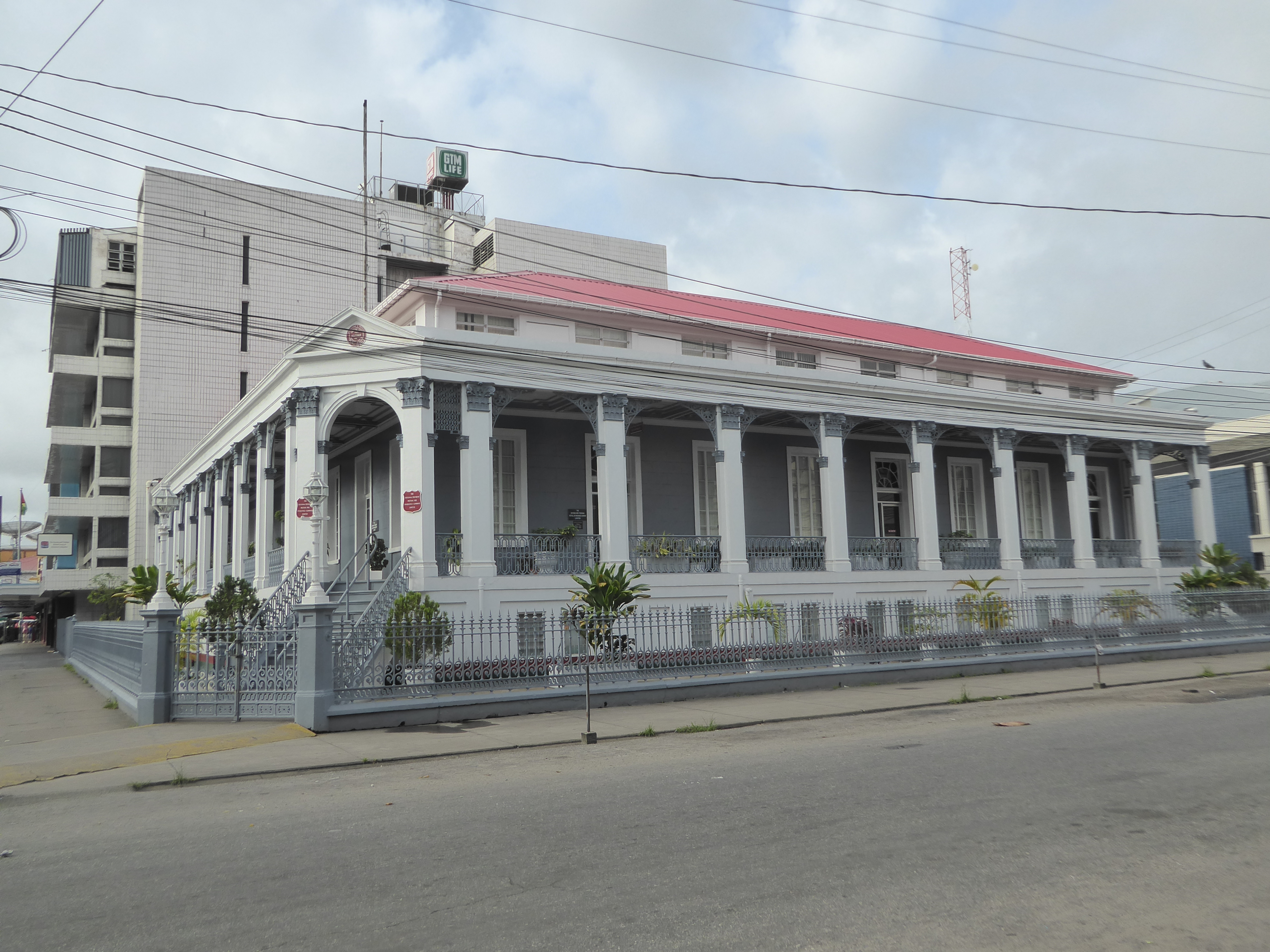 Among the city's oldest commercial buildings is this, the Guyana and Trinidad Fire and Life Insurance Company, founded in 1880; the building