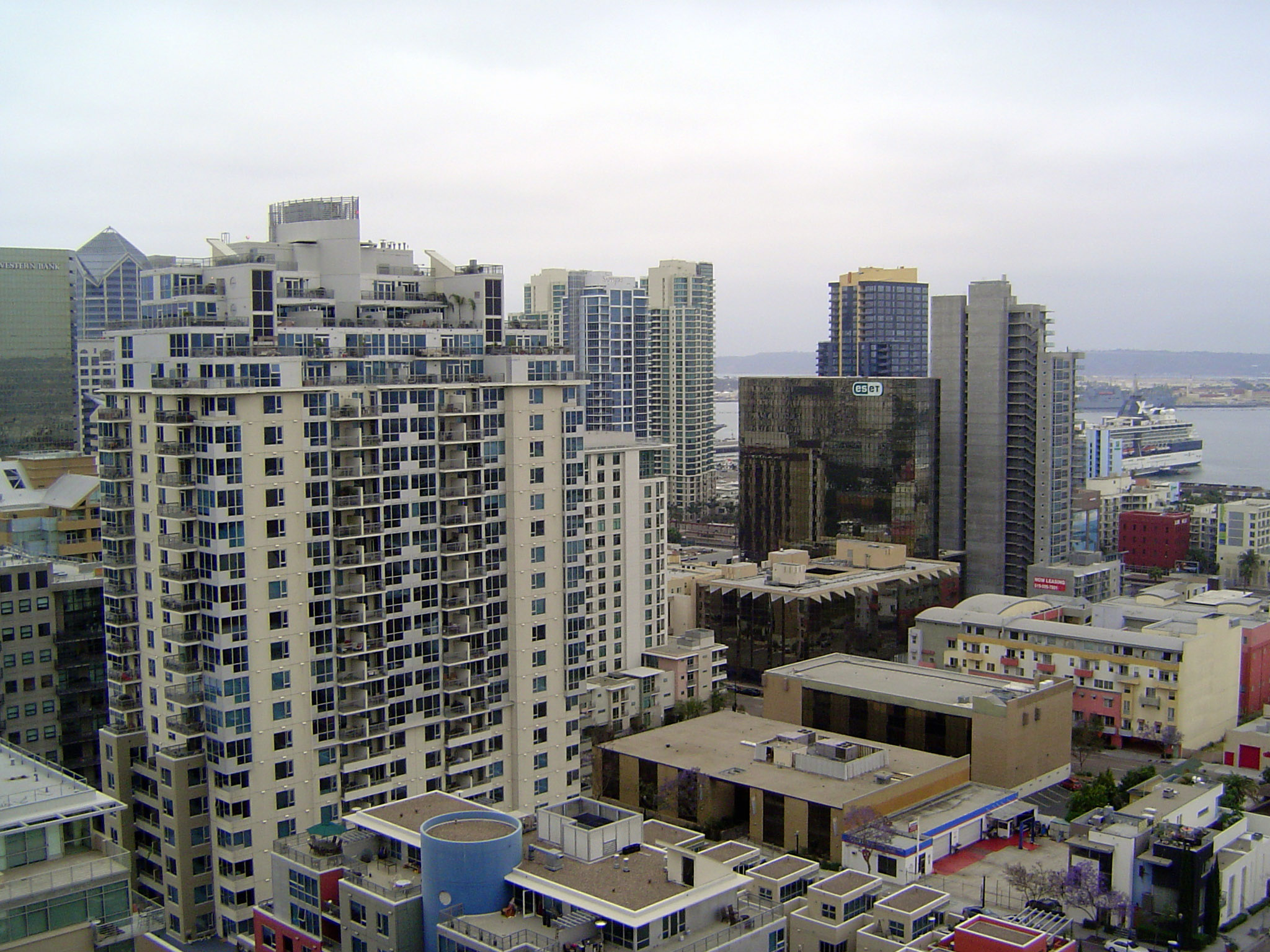 On the periphery, lots of midrise apartments.