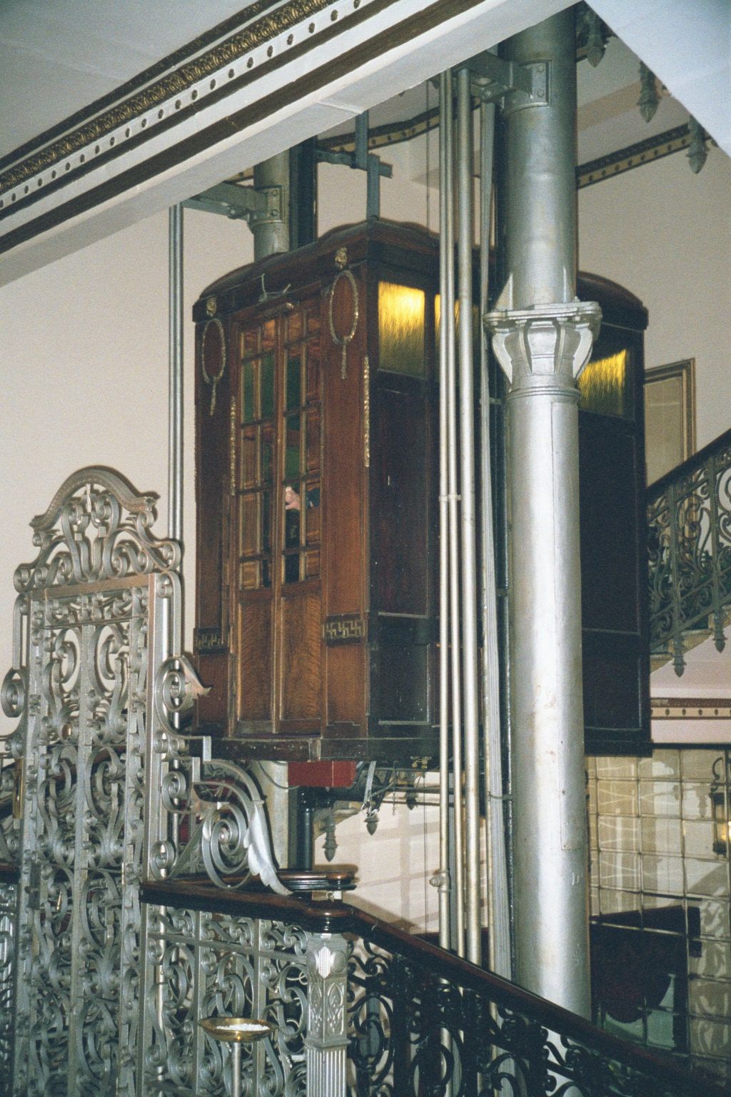 Very much in use still: the archaic elevator in the Perapalas Oteli, or Pera Palace Hotel, which was built in the 1890s by Georges Nagelmack