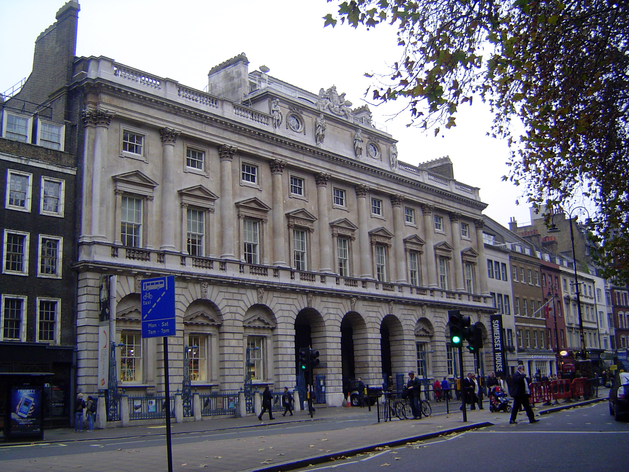 Where did the British government do its business? An early surviving example is Somerset House, designed by William Chambers and built to ho