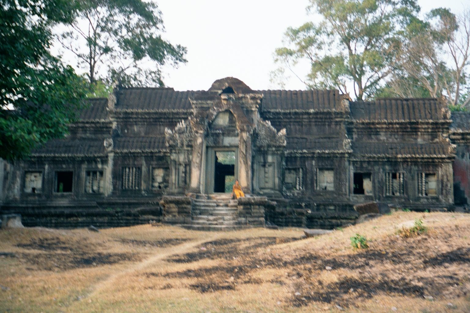 The grand entrance to Angkor Wat is from the west. That's contrary to the standard practice of entrances on the east and is apparently an in