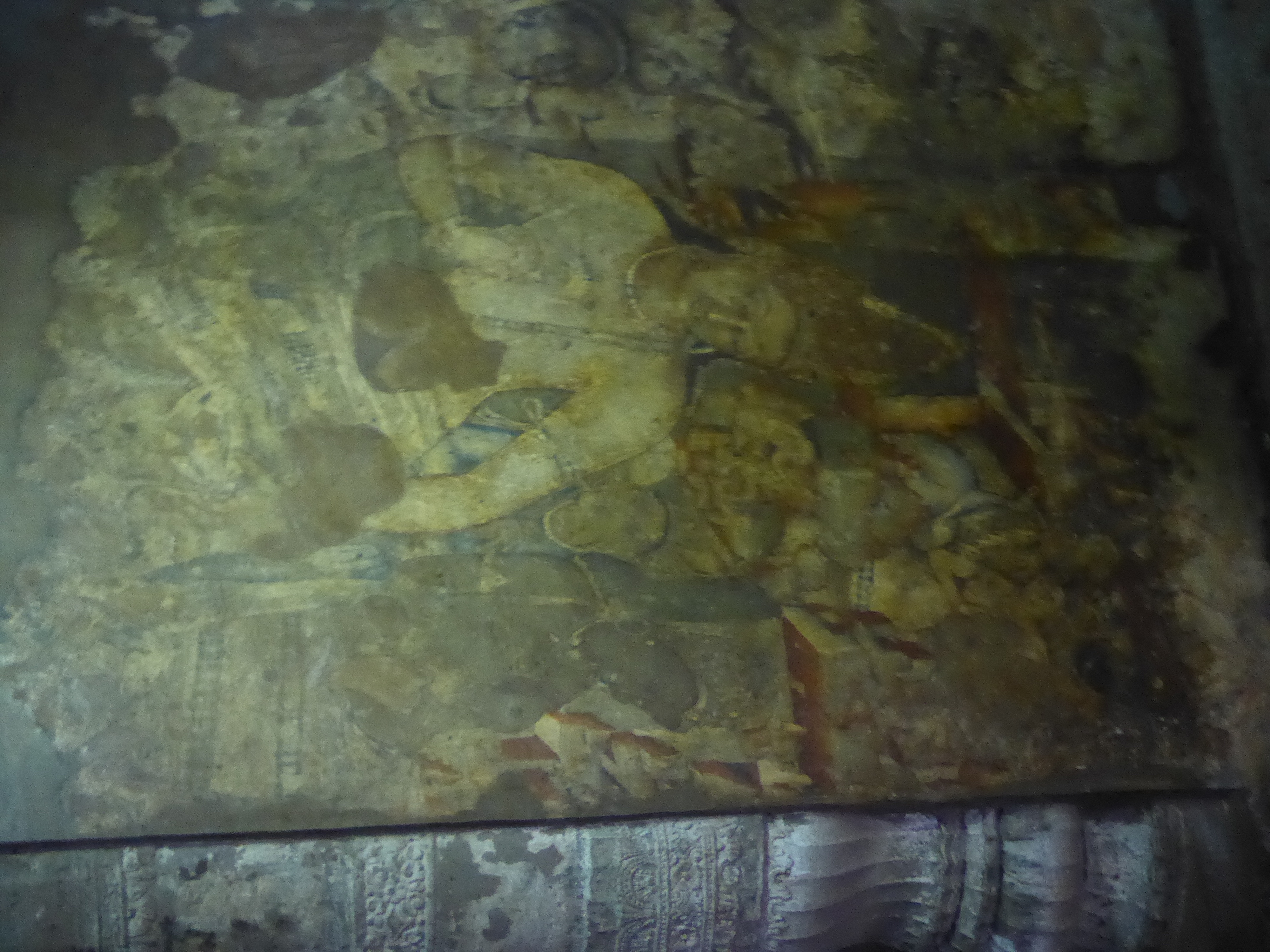 The figure on the right is probably the most reproduced painting at Ajanta, but its identity is unclear. Many guides identify the figure as