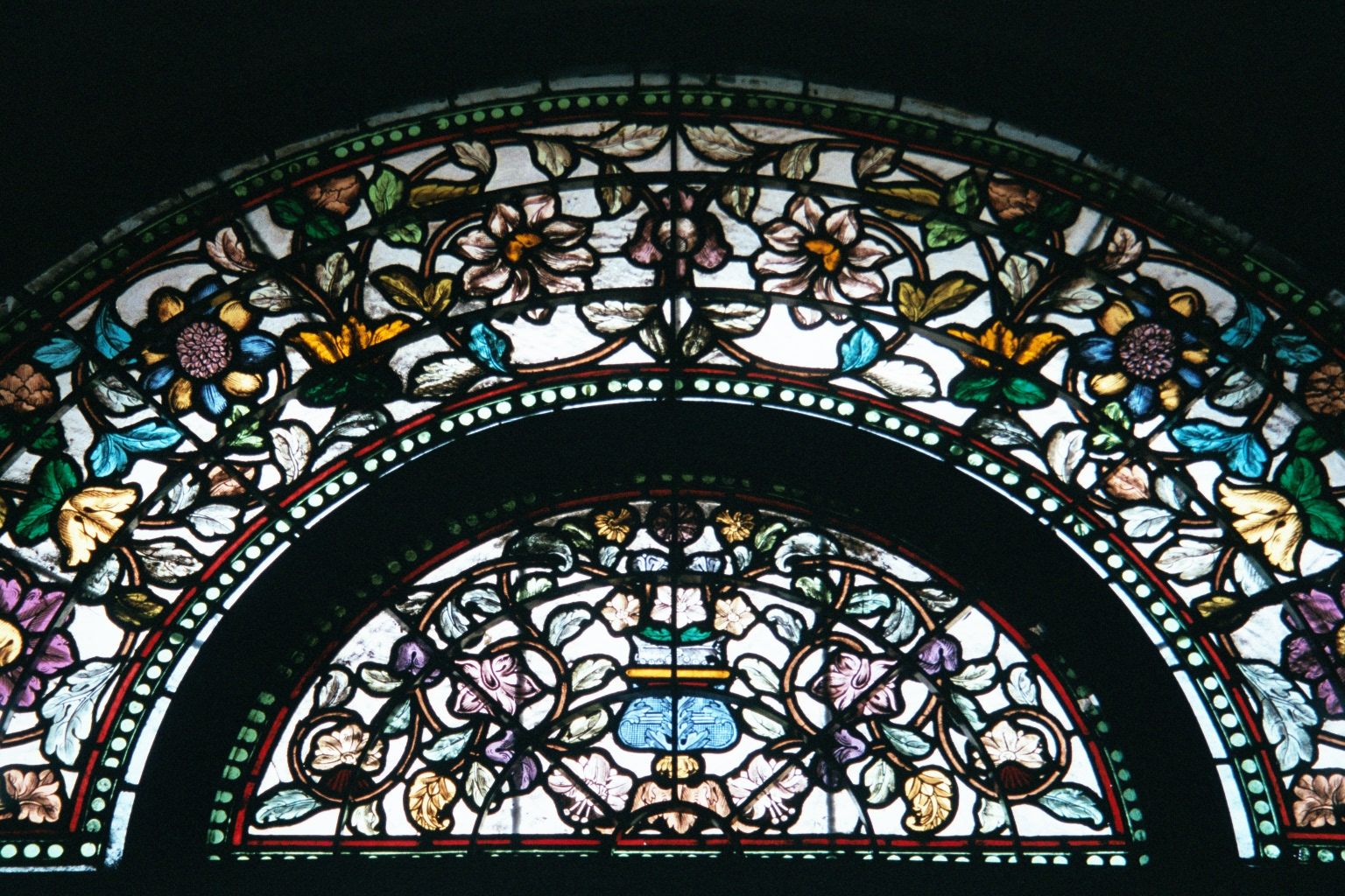 Stained glass in that room.