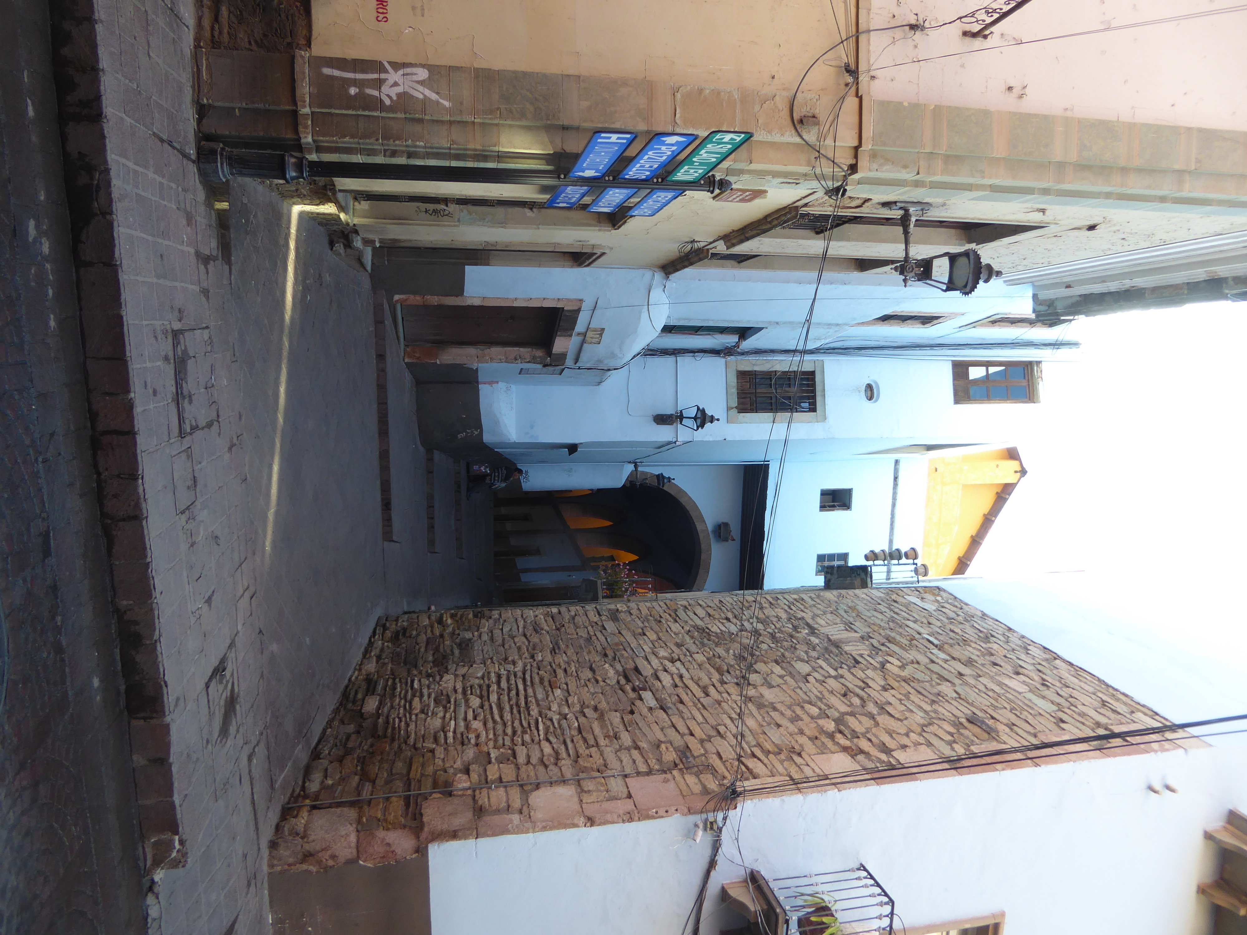 A ramp has been built into the step here.