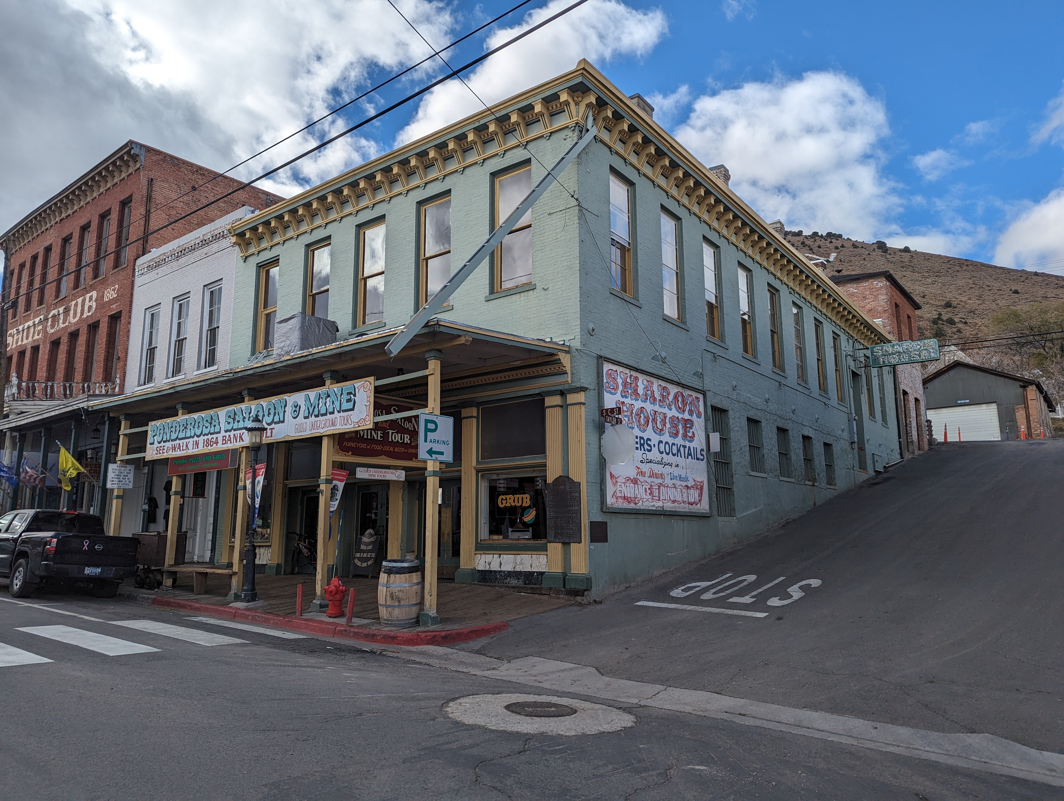 Mustn't forget the Bank of California Building, where William Sharon ruled the Comstock for some years.  Later, needing to be loved, he be