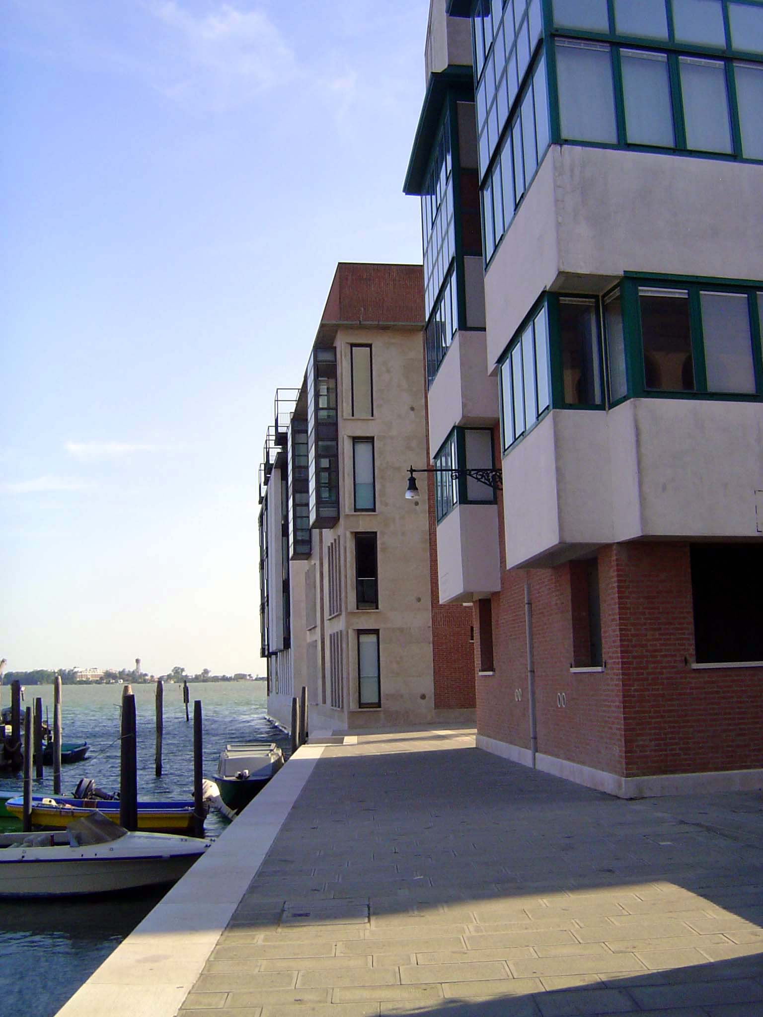 And arrive at new apartment blocks on the south side of Giudecca.