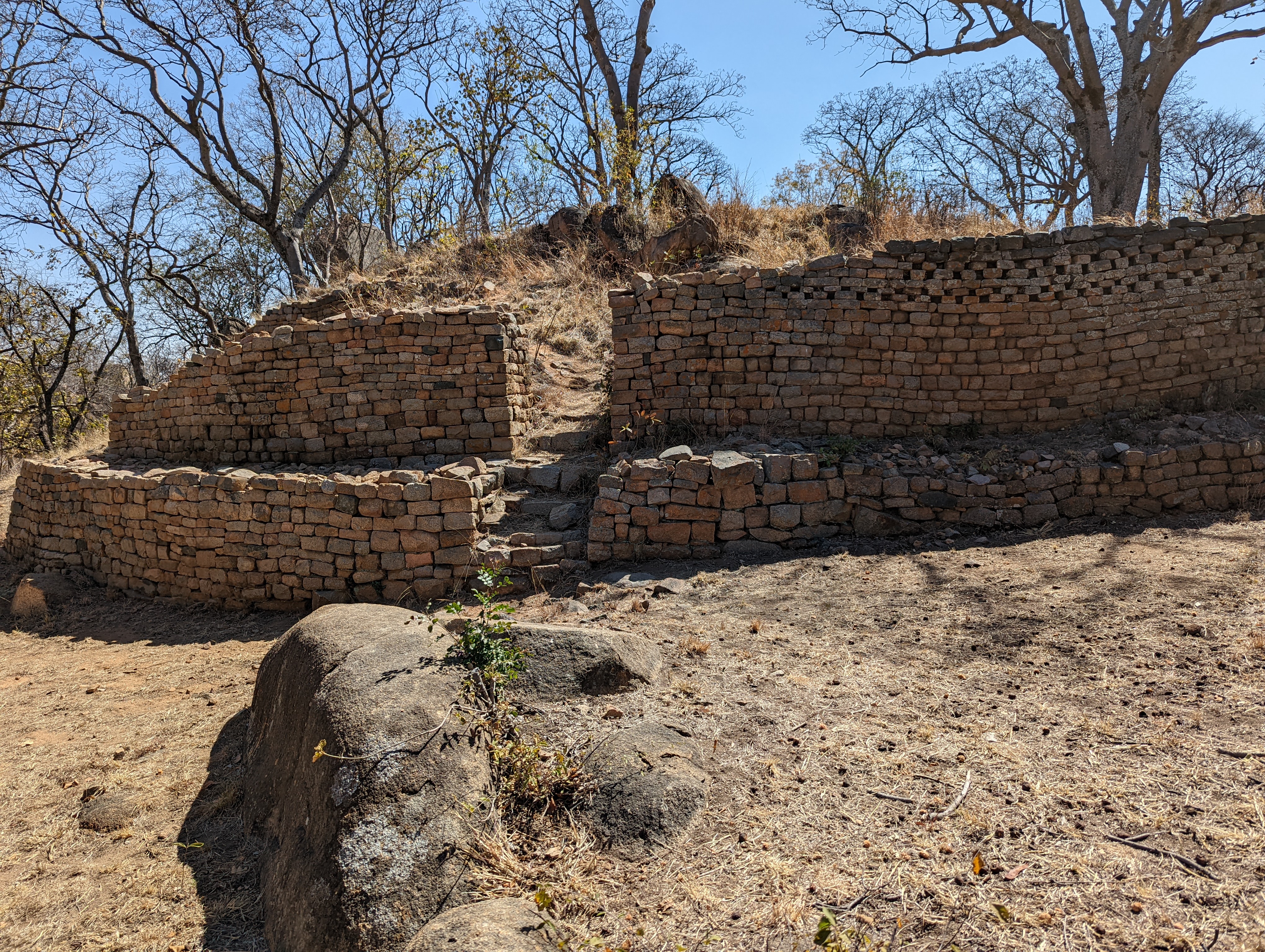 Here's another platform, the North Platform, with a chessboard pattern near the top of the wall on the right