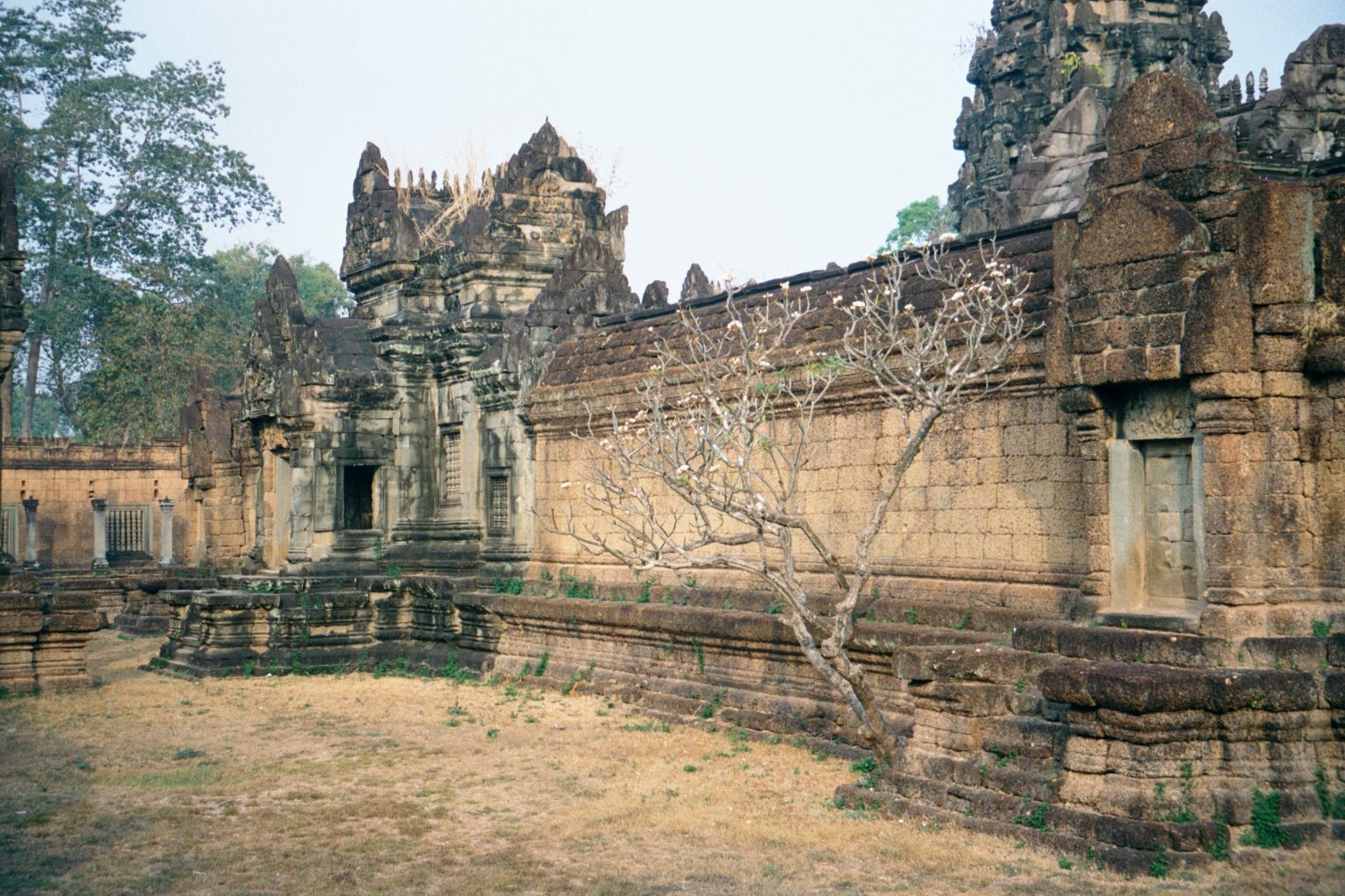 Another view of the outer wall, on the left, and the inner. The structure was built about 1100 and so is contemporary with Angkor Wat. It wa