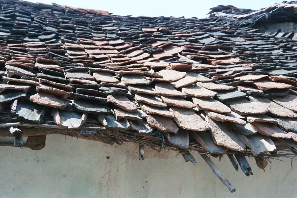Typical roof tiles.