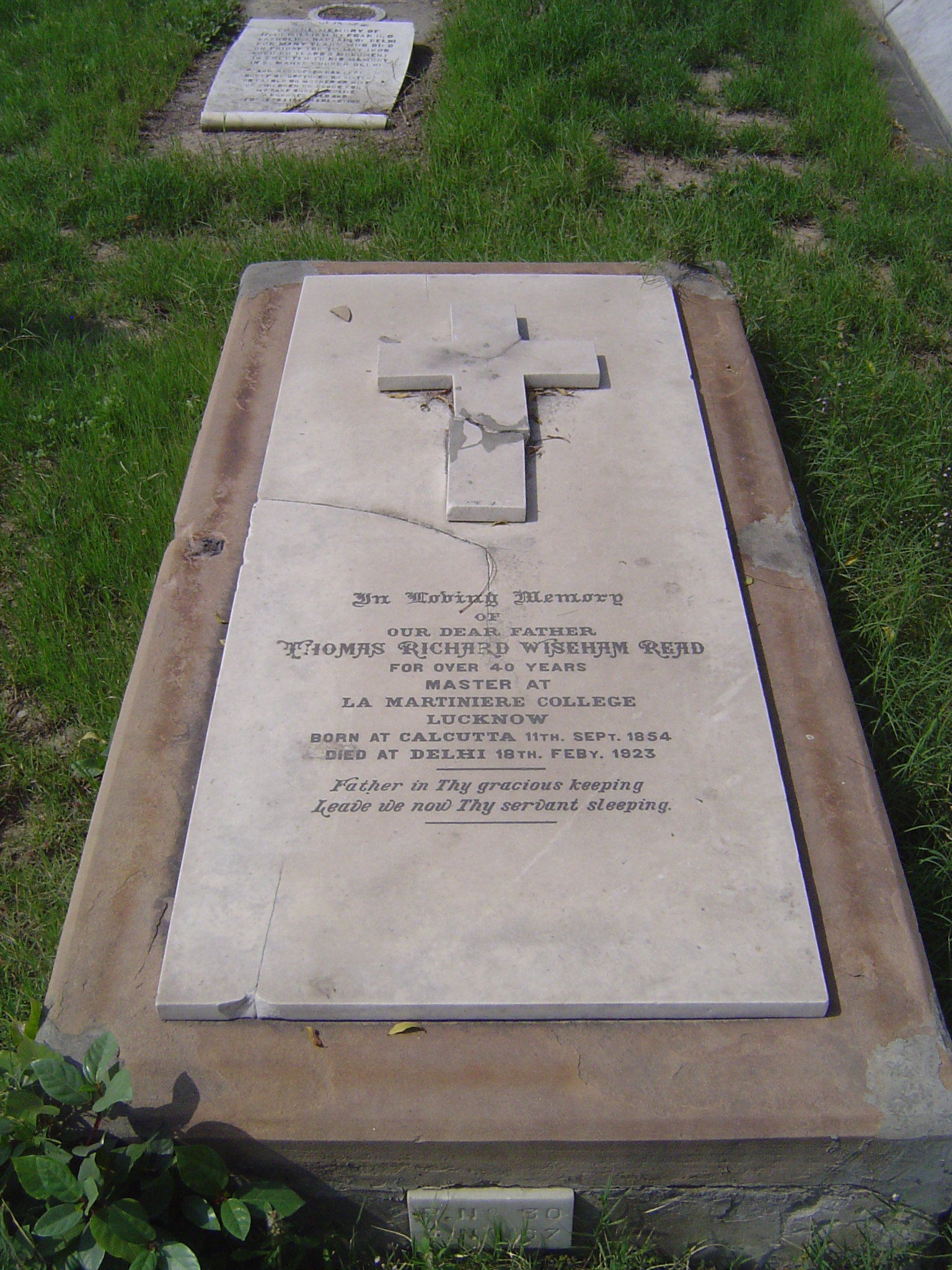 The Nicholson Cemetery remained opened for many years after 1857. Here's the grave of a school teacher from a famous institution in Lucknow.
